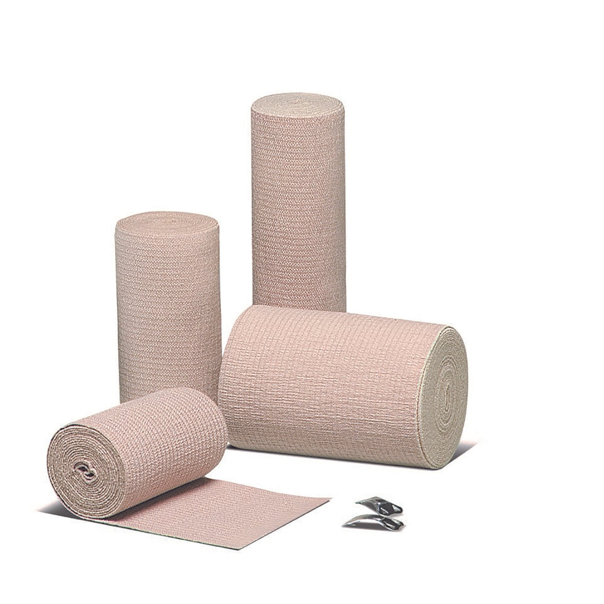 Elastic Bandage Econo-Wrap® LF 4 Inch X 5 Yard Clip Detached Closure Tan NonSterile Standard Compression
