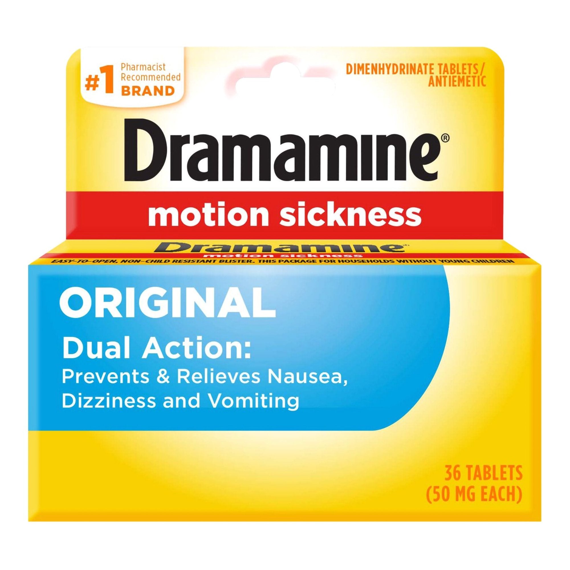 Nausea Relief Dramamine® 50 mg Strength Tablet 36 Per Box