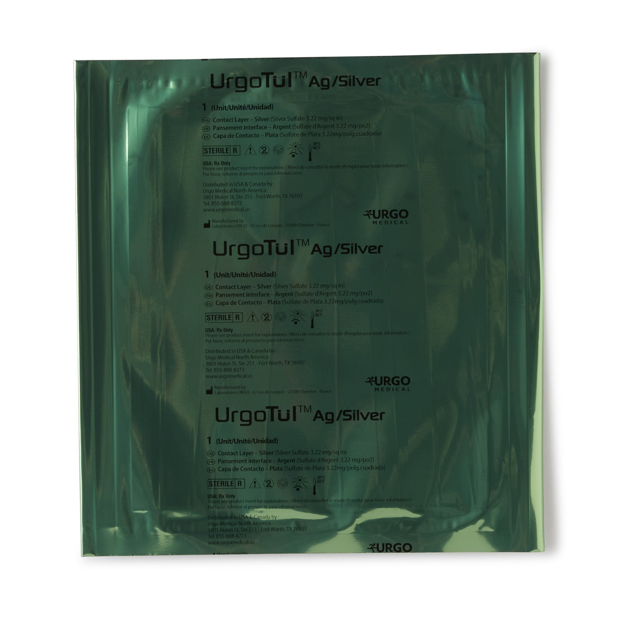 Silver Wound Contact Layer Dressing UrgoTul™AG/Silver 6 X 8 Inch Rectangle Sterile