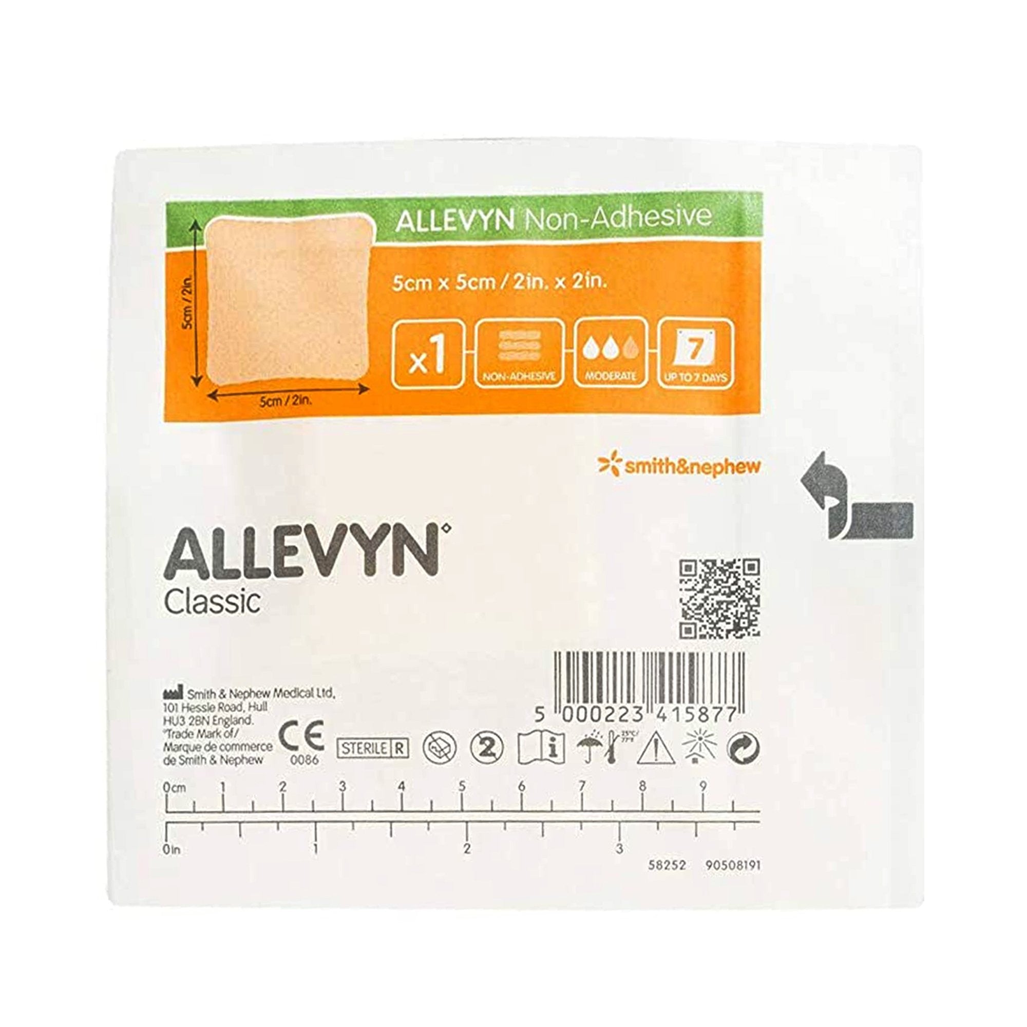 Foam Dressing Allevyn 2 X 2 Inch Without Border Film Backing Nonadhesive Square Sterile