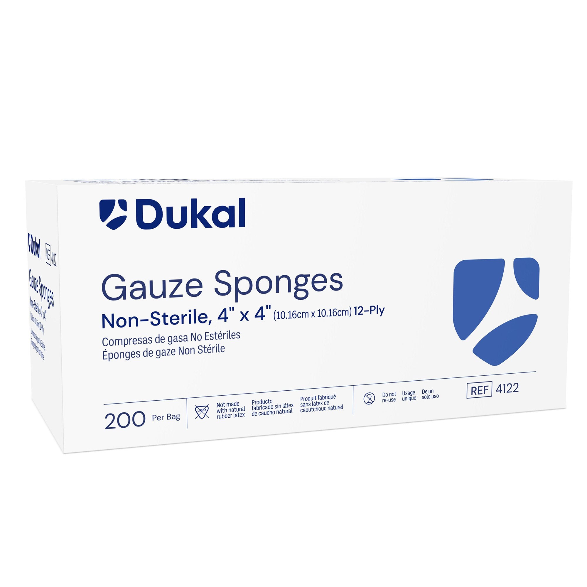 Gauze Sponge Dukal™ 4 X 4 Inch 100 per Pack NonSterile 12-Ply Square