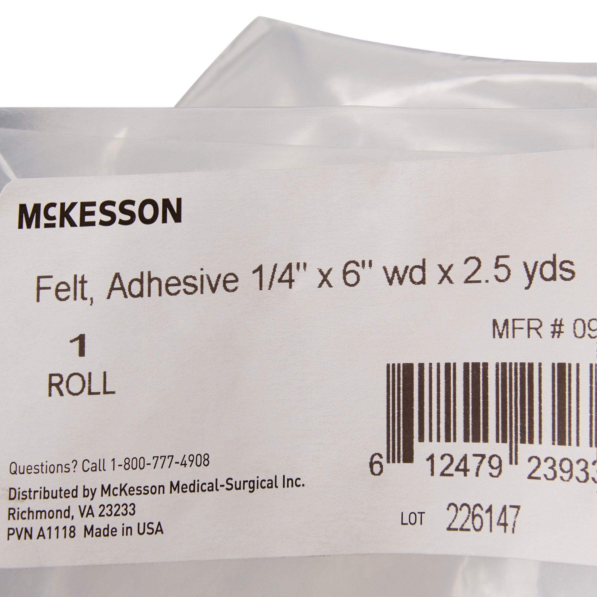 Orthopedic Felt Roll Adhesive McKesson 6 Inch X 2.5 Yard Wool / Rayon NonSterile