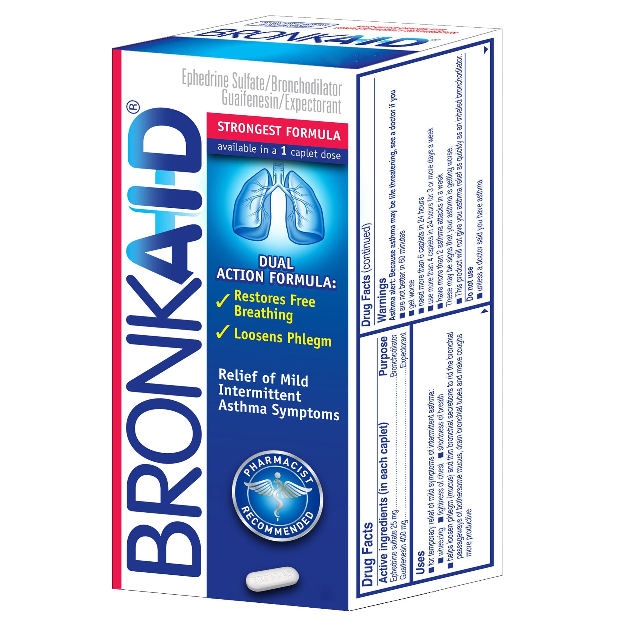 Asthma Relief Bronkaid® Max 25 mg Strength Capsule 24 Per Bottle