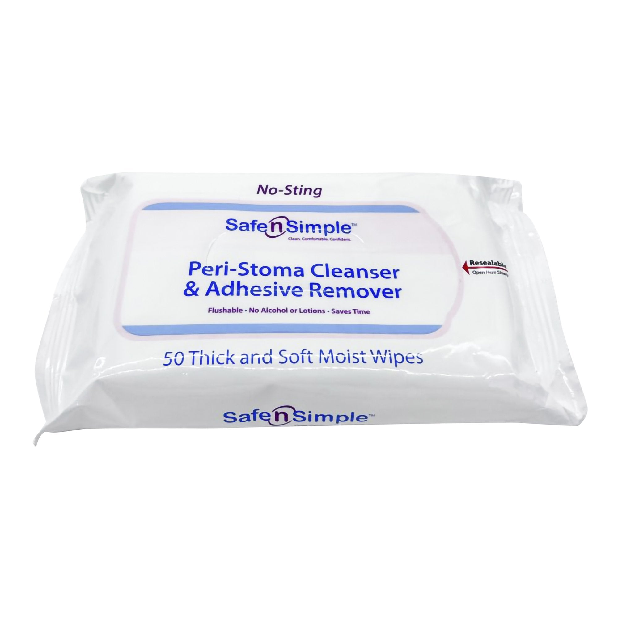 Adhesive Remover Safe n Simple™ Wipe 50 per Pack