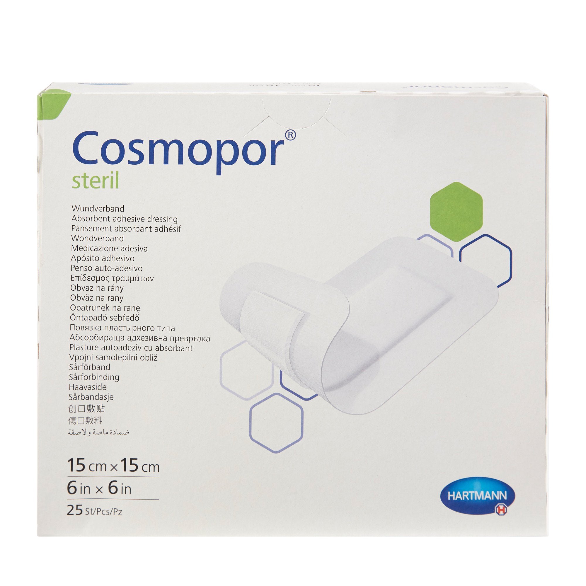 Adhesive Dressing Cosmopor® 6 X 6 Inch Nonwoven Square White Sterile