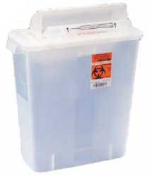 Sharps Container SharpStar™ In-Room™ Translucent Red Base 16-1/2 H X 13-3/4 W X 6 D Inch Horizontal Entry 3 Gallon