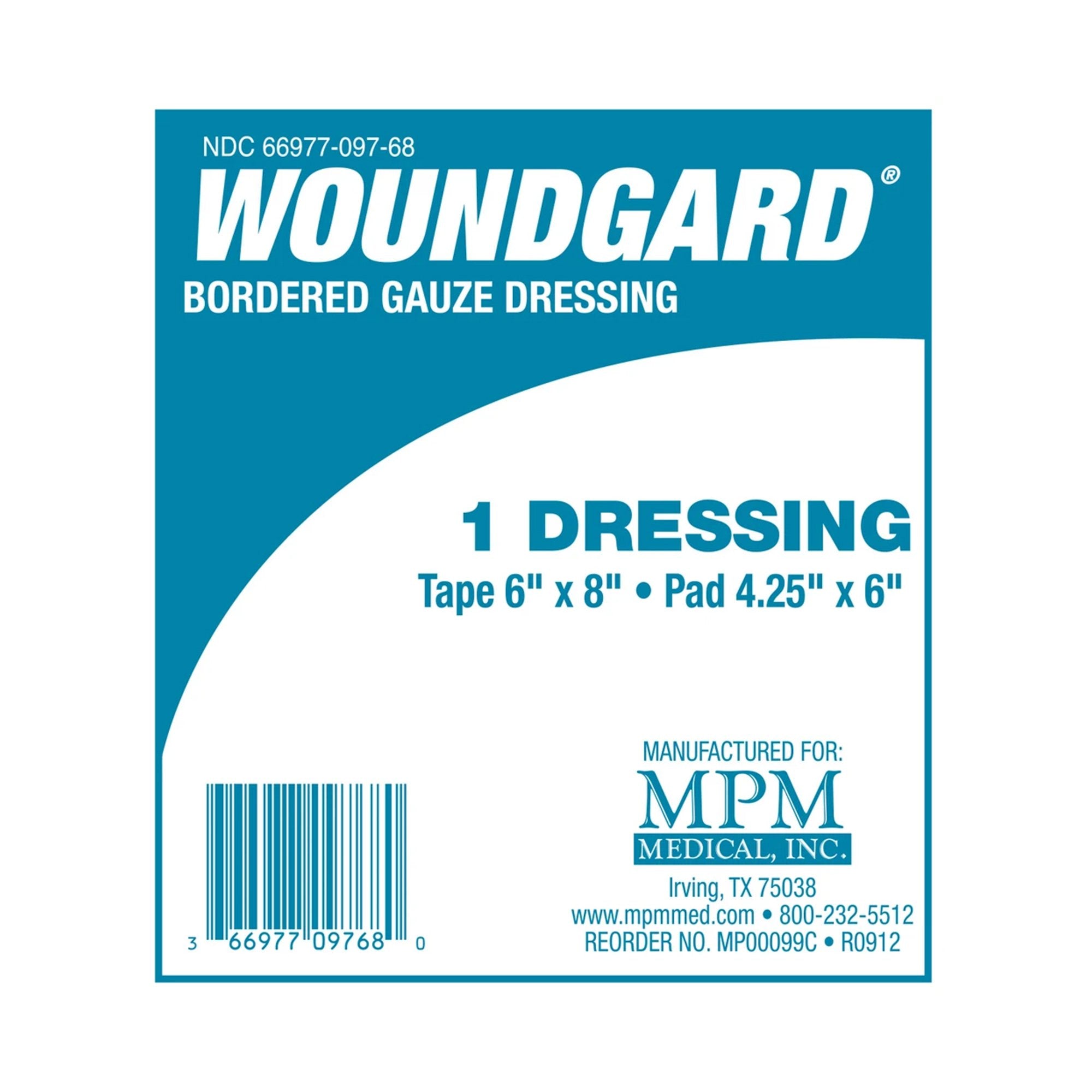 Adhesive Dressing WoundGard® 6 X 8 Inch Gauze Rectangle White Sterile