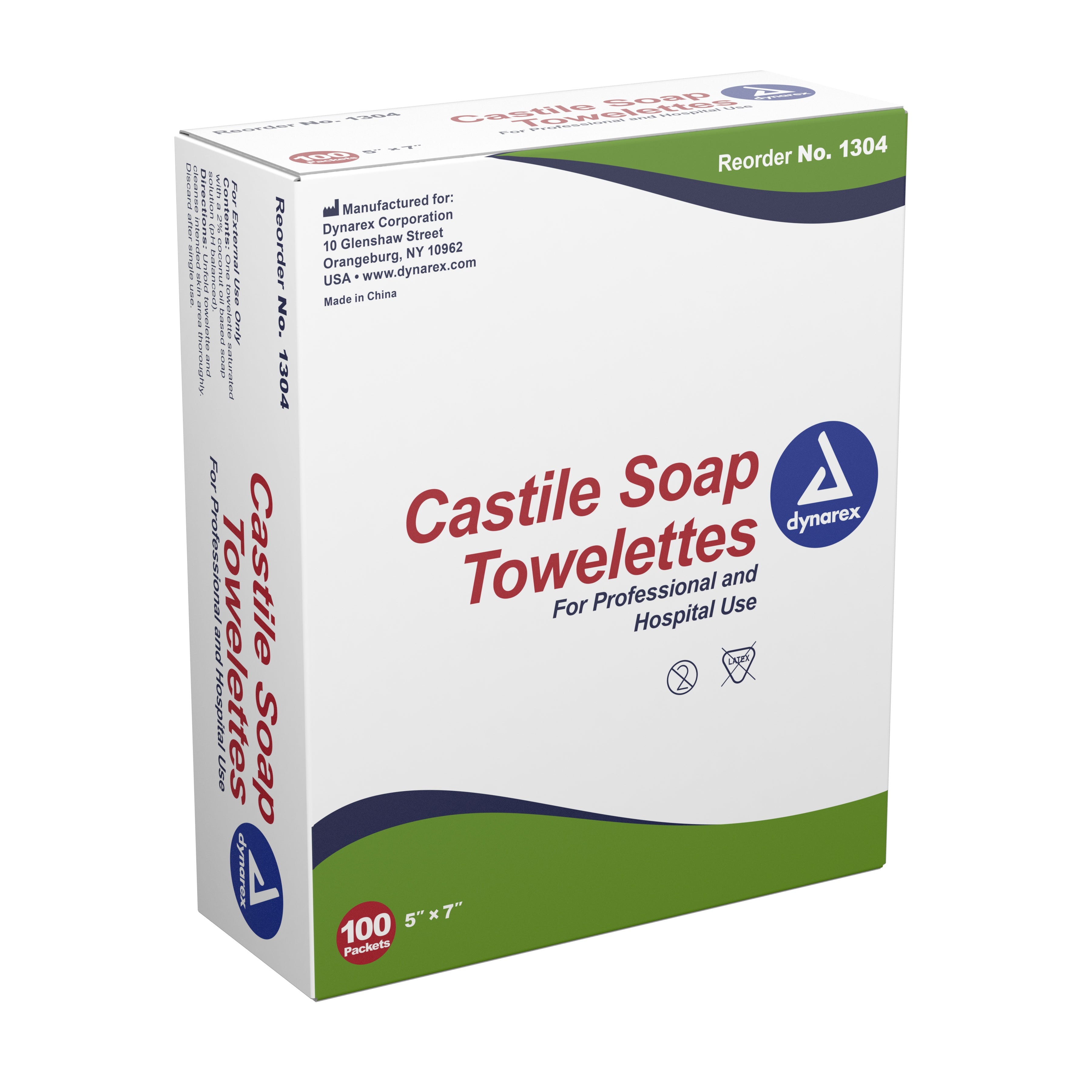 Castile Soap Towelette Dynarex® Individual Packet Scented 100 Count