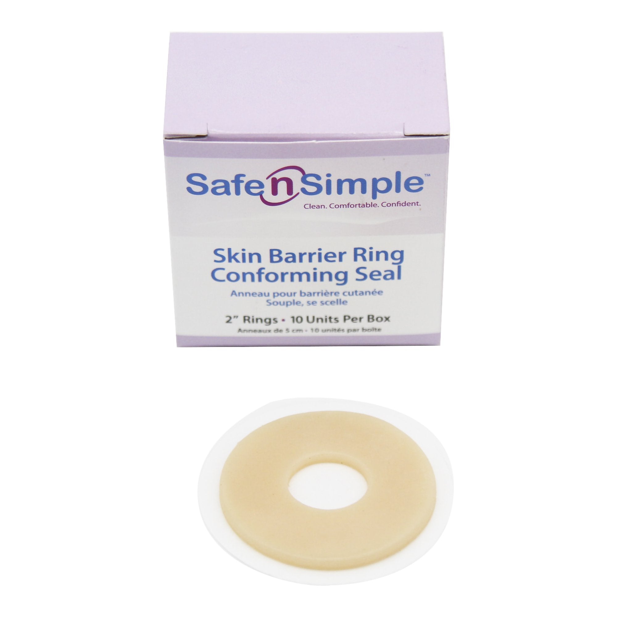 Skin Barrier Ring Safe-n'Simple Moldable, Standard Wear Adhesive without Tape Without Flange Universal System Hydrocolloid 2 Inch Diameter