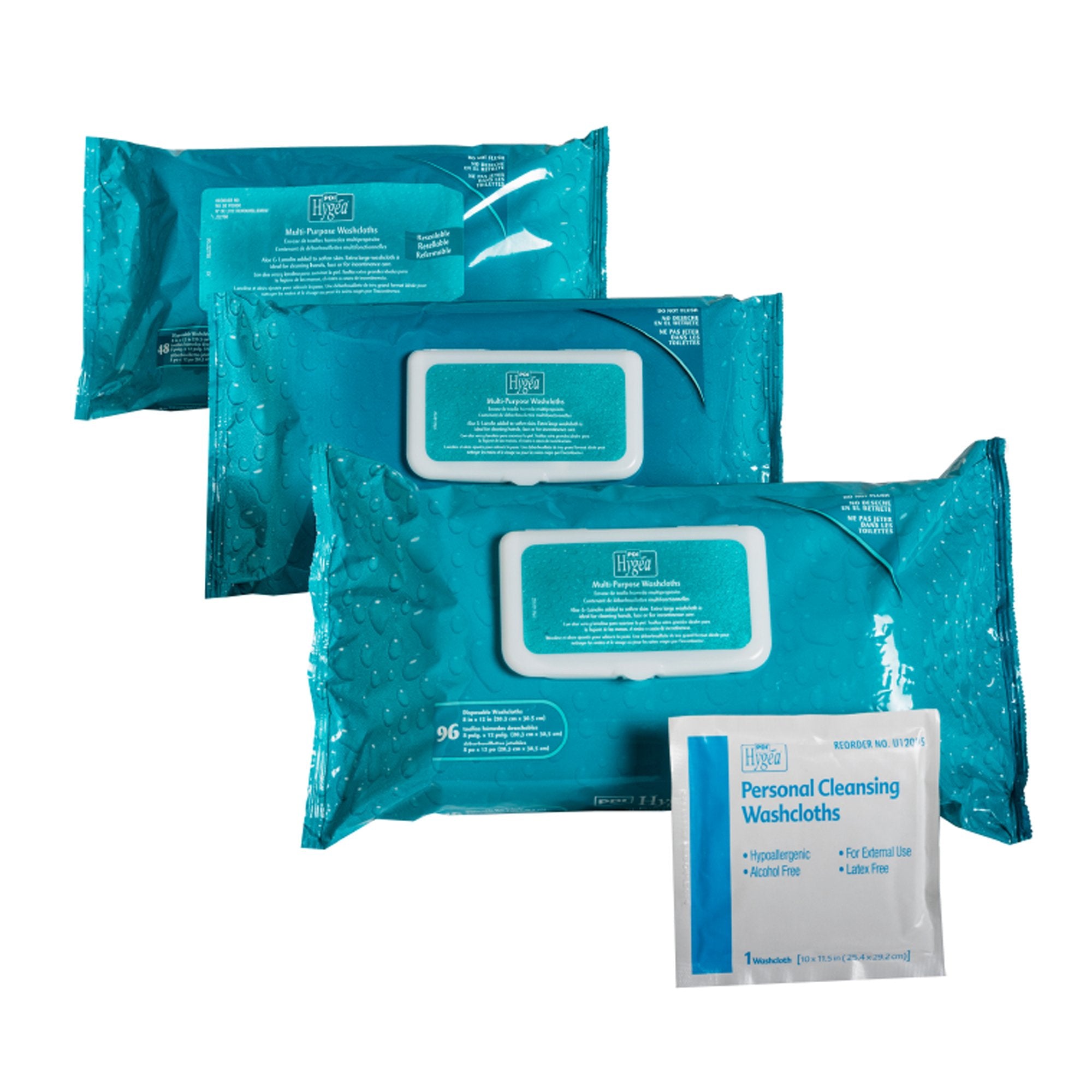 Skin Cleansing Towelette Hygea® Individual Packet Scented 400 Count
