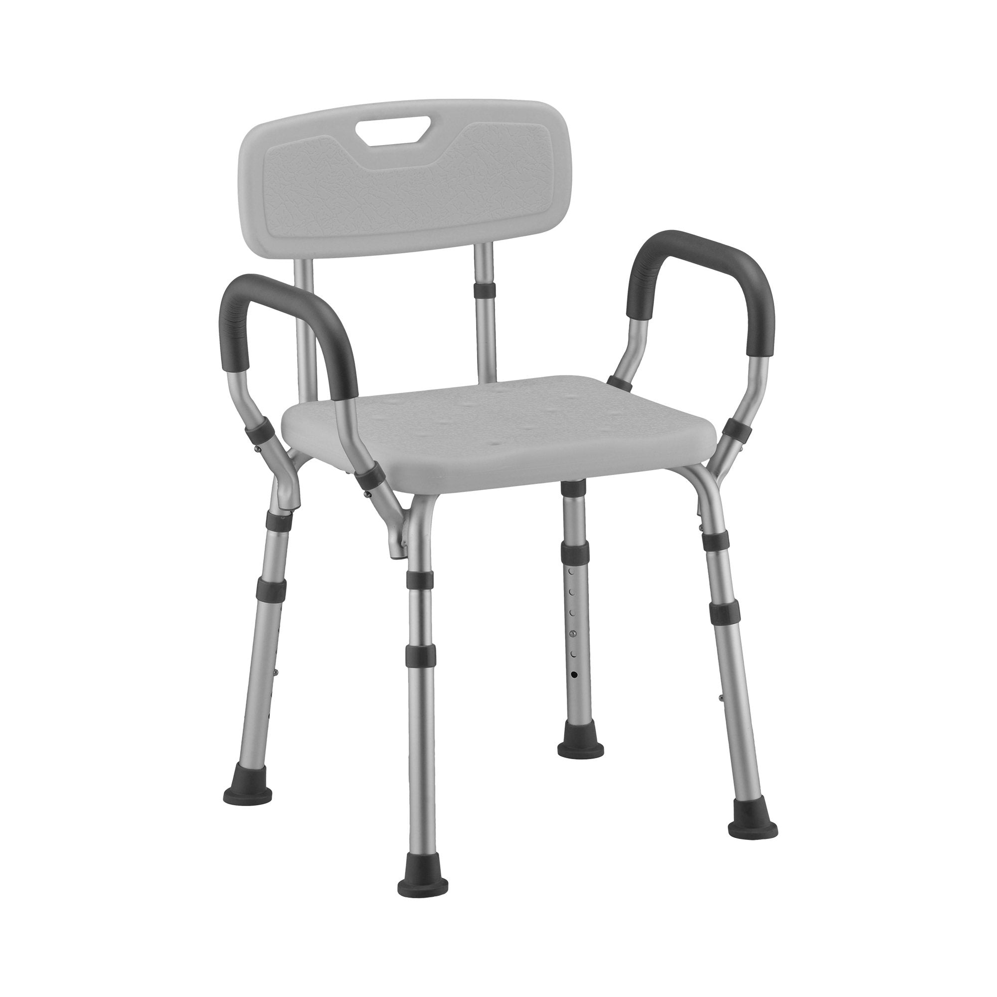 Shower Chair Nova Padded Fixed Arms Aluminum Frame Removable Backrest 15-3/4 Inch Seat Width 300 lbs. Weight Capacity
