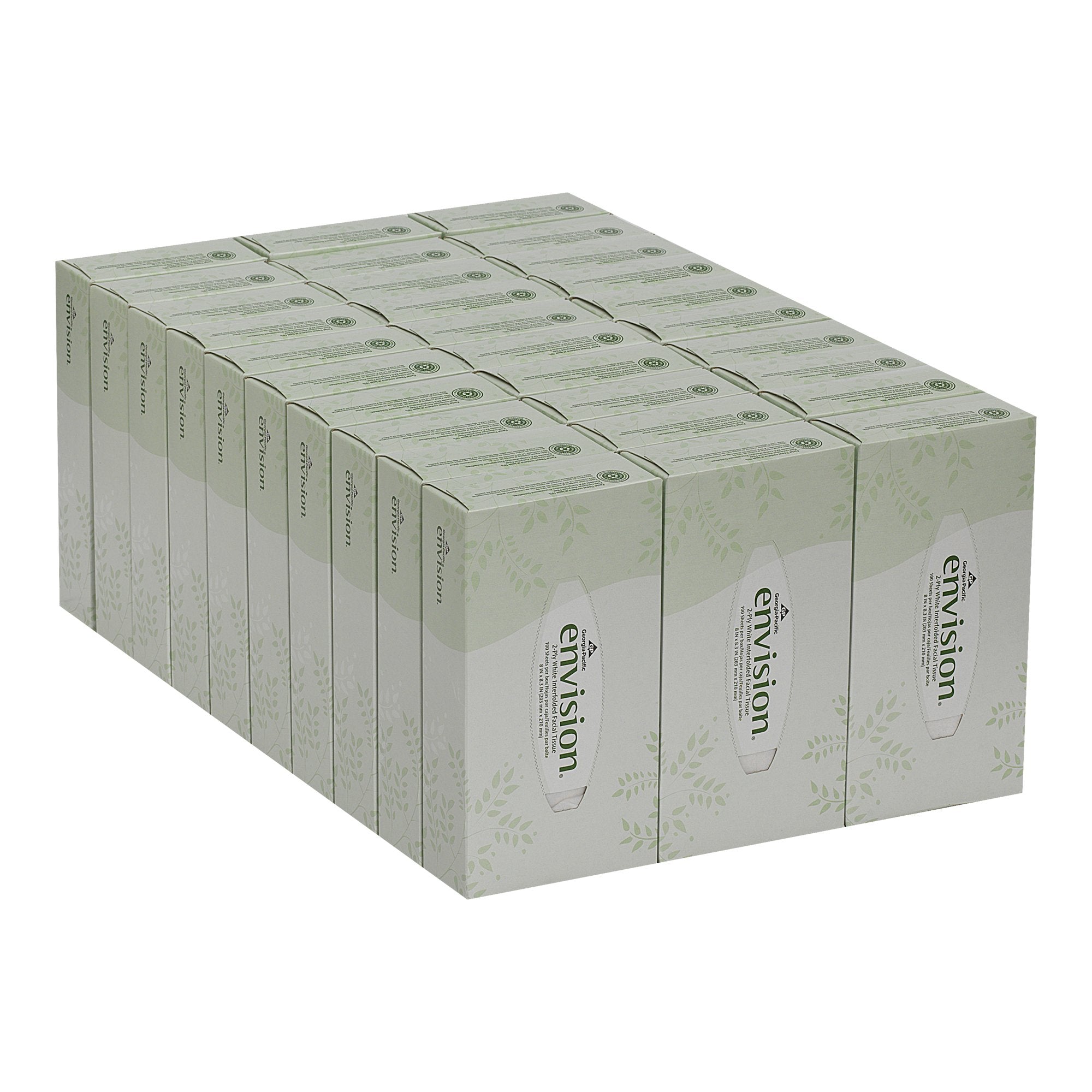 Envision® Facial Tissue White 8 X 8-3/10 Inch 100 Count