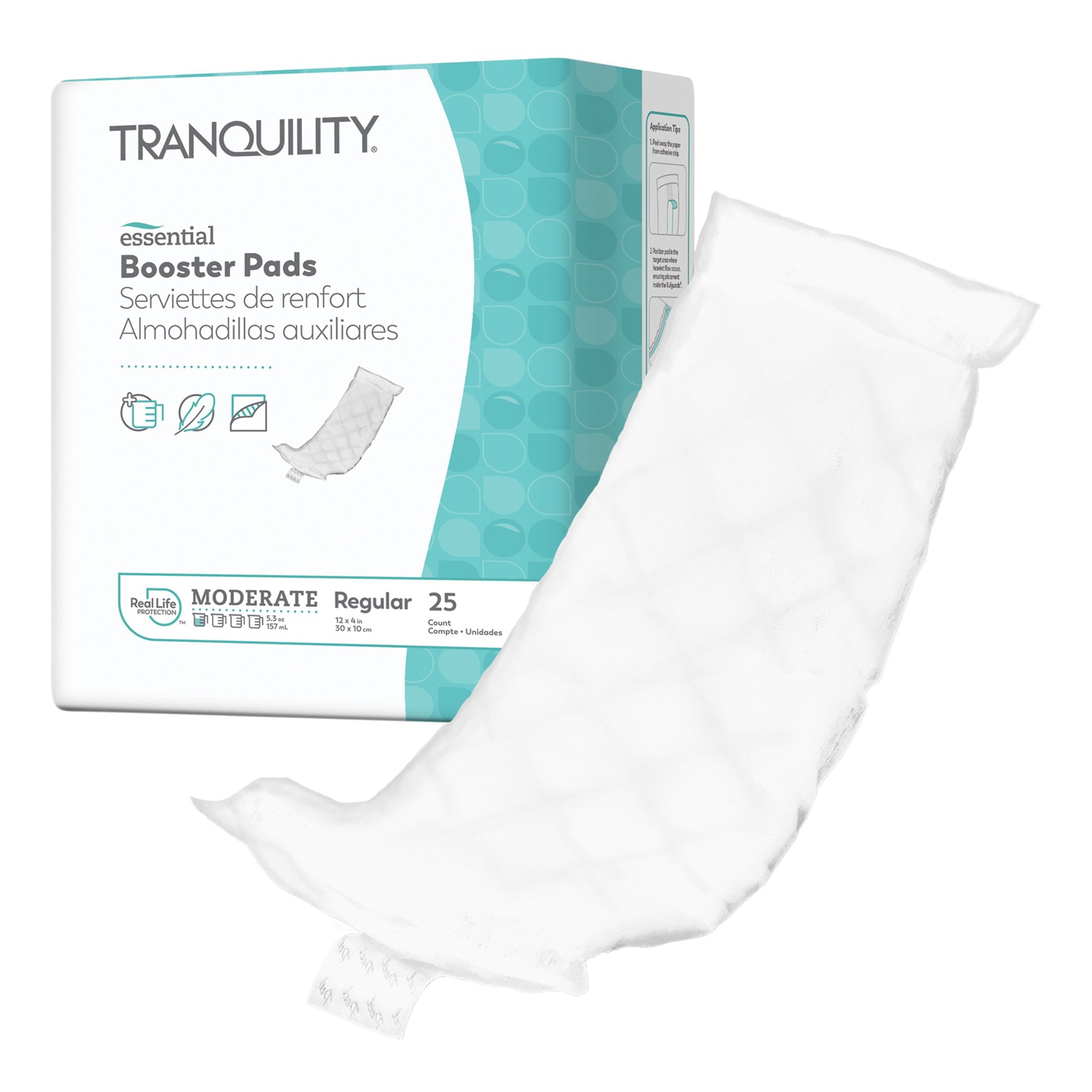Booster Pad Tranquility® Essential 4 X 12 Inch Moderate Absorbency Superabsorbant Core Regular