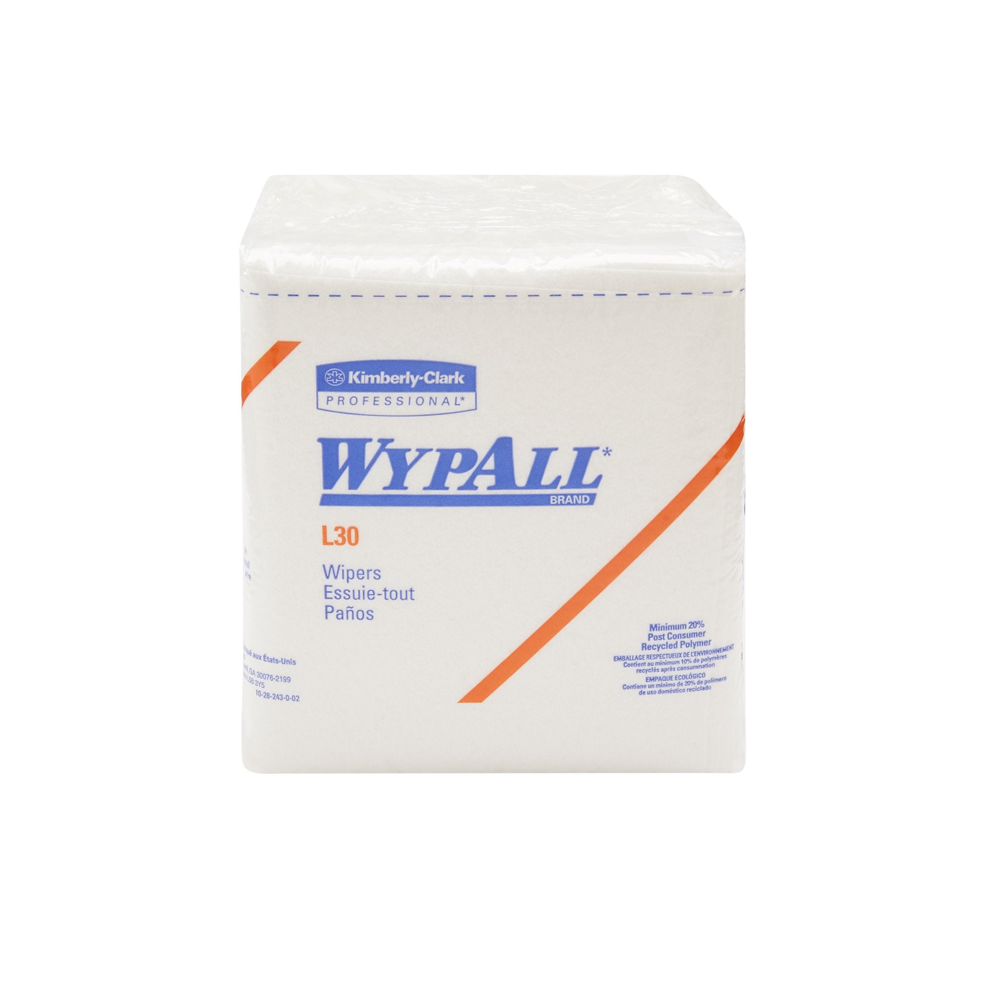 Task Wipe WypAll® L30 Light Duty White NonSterile Double Re-Creped 12 X 12-1/2 Inch Disposable