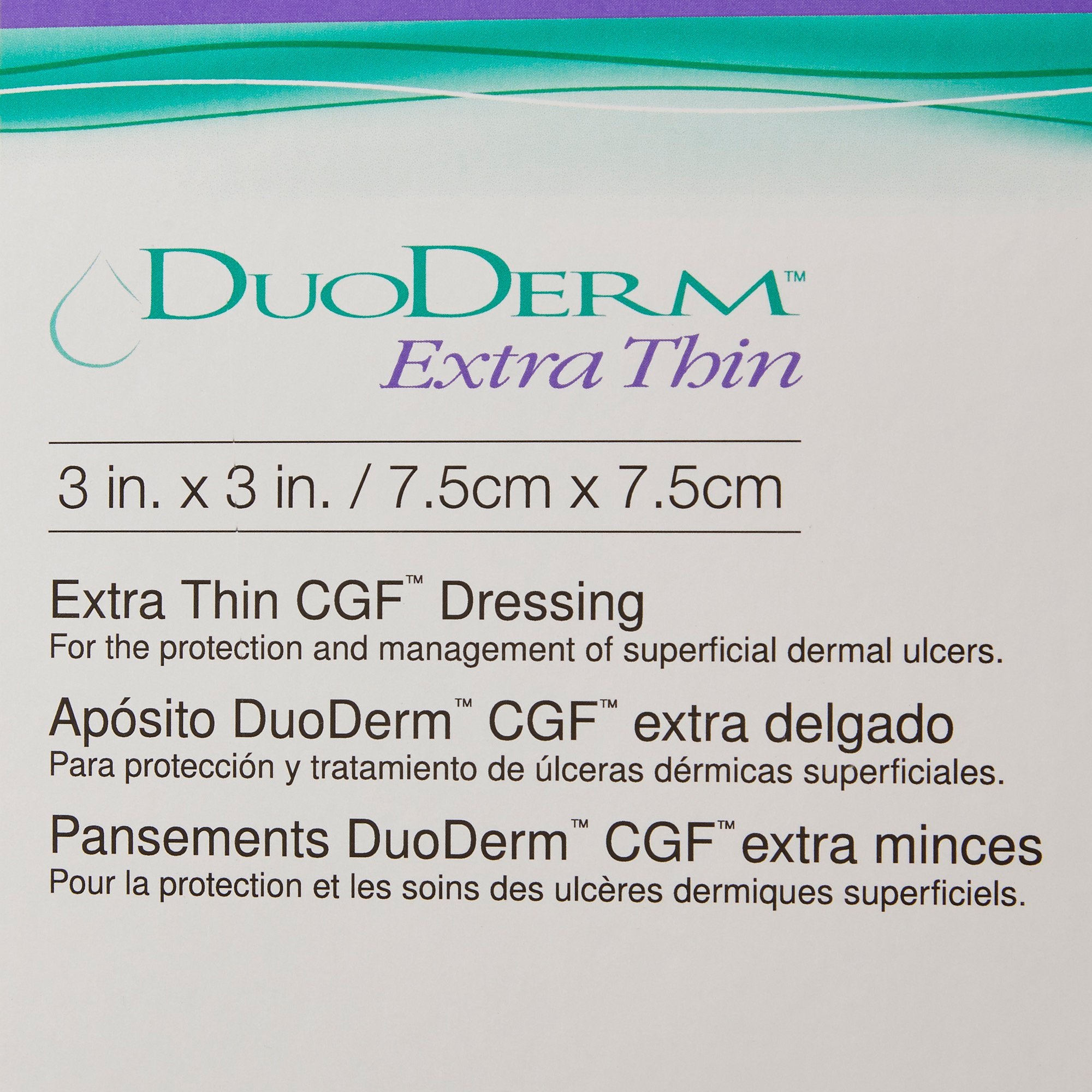 Thin Hydrocolloid Dressing DuoDERM® Extra Thin 3 X 3 Inch Square