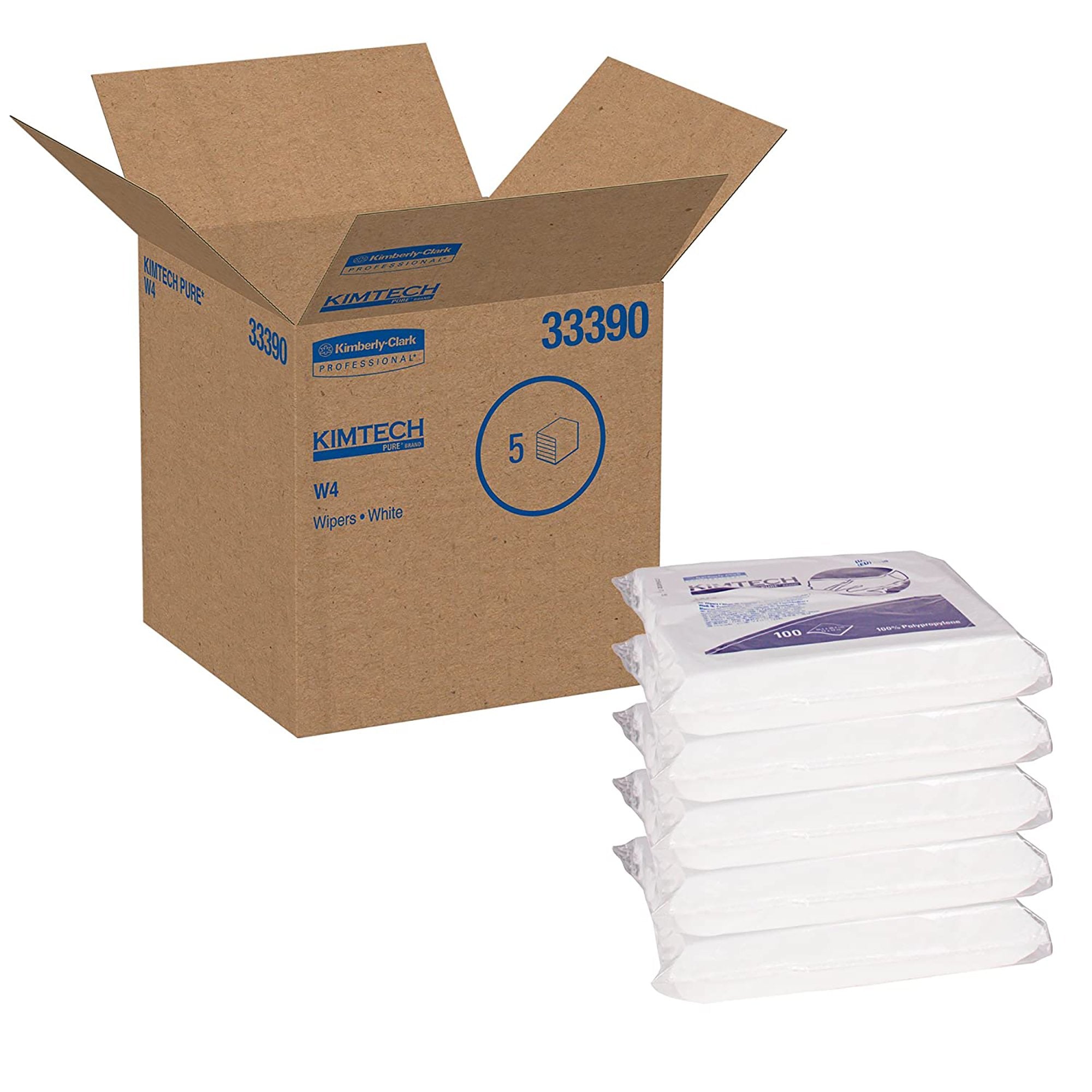 Cleanroom Wipe KIMTECH PURE W4 ISO Class 4 White NonSterile Polypropylene 9 X 9 Inch Disposable