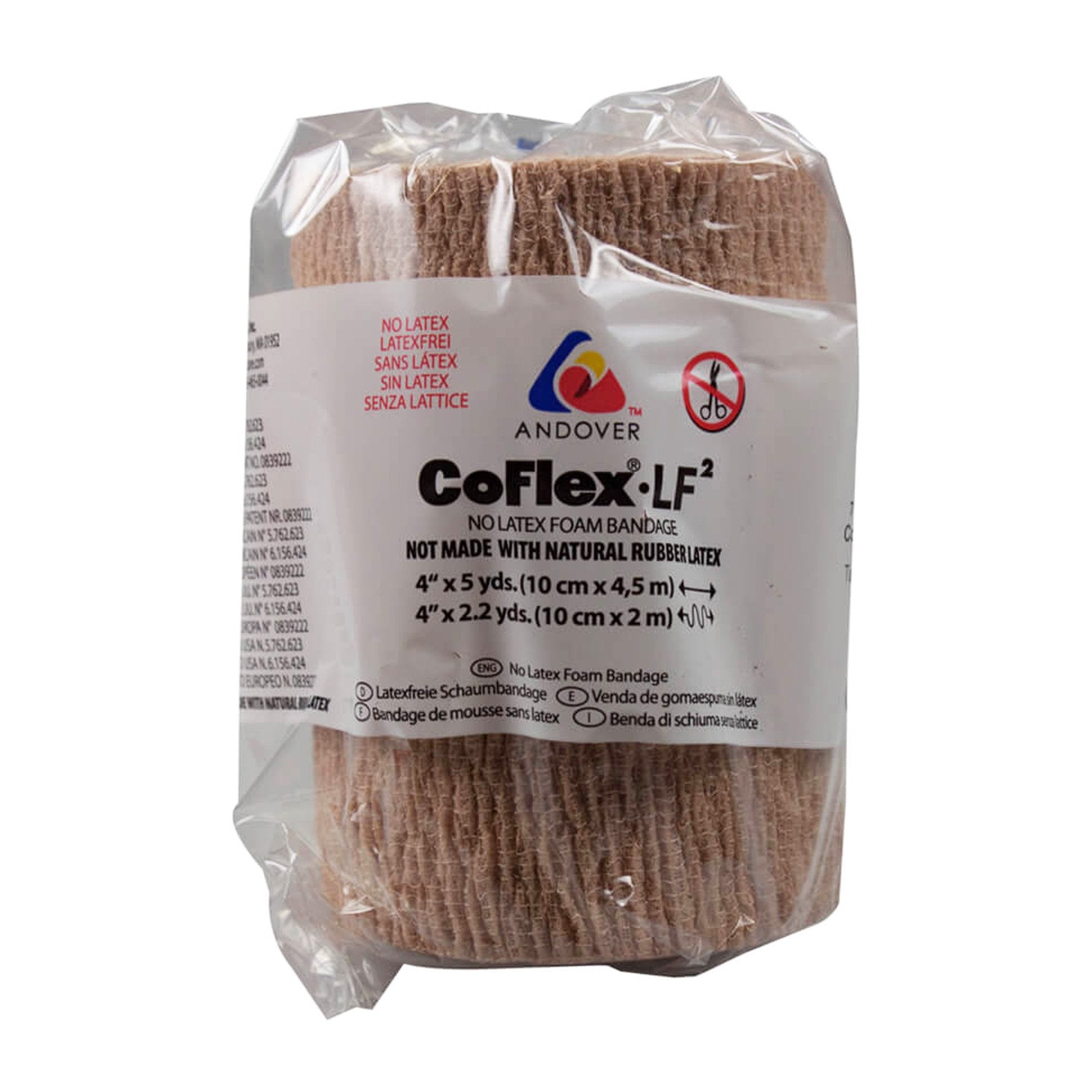 Cohesive Bandage CoFlex®·LF2 4 Inch X 5 Yard Self-Adherent Closure Tan NonSterile 20 lbs. Tensile Strength