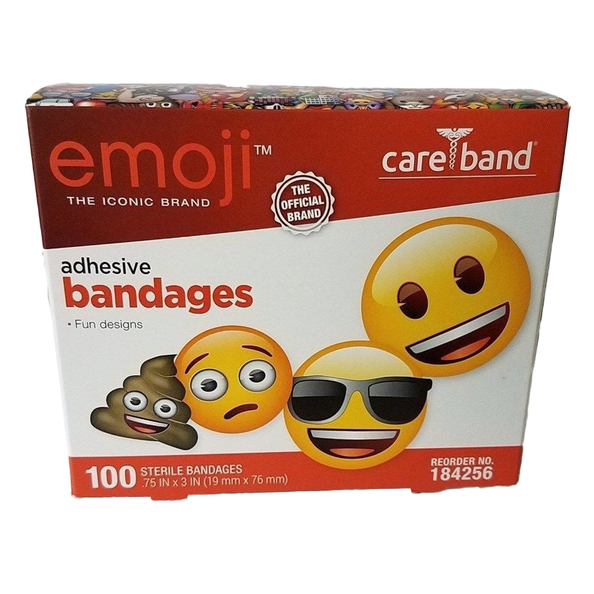 Adhesive Strip emoji™ 3/4 X 3 Inch Plastic Rectangle Kid Design (Emojis) Sterile