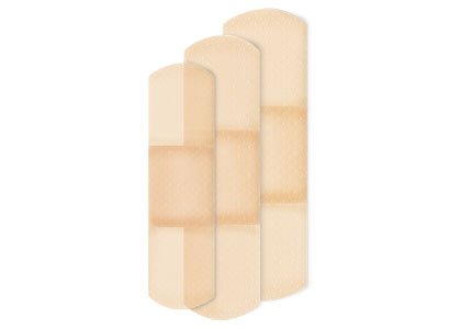 Adhesive Strip American® White Cross Assorted Sizes Plastic Assorted Shapes Sheer Sterile