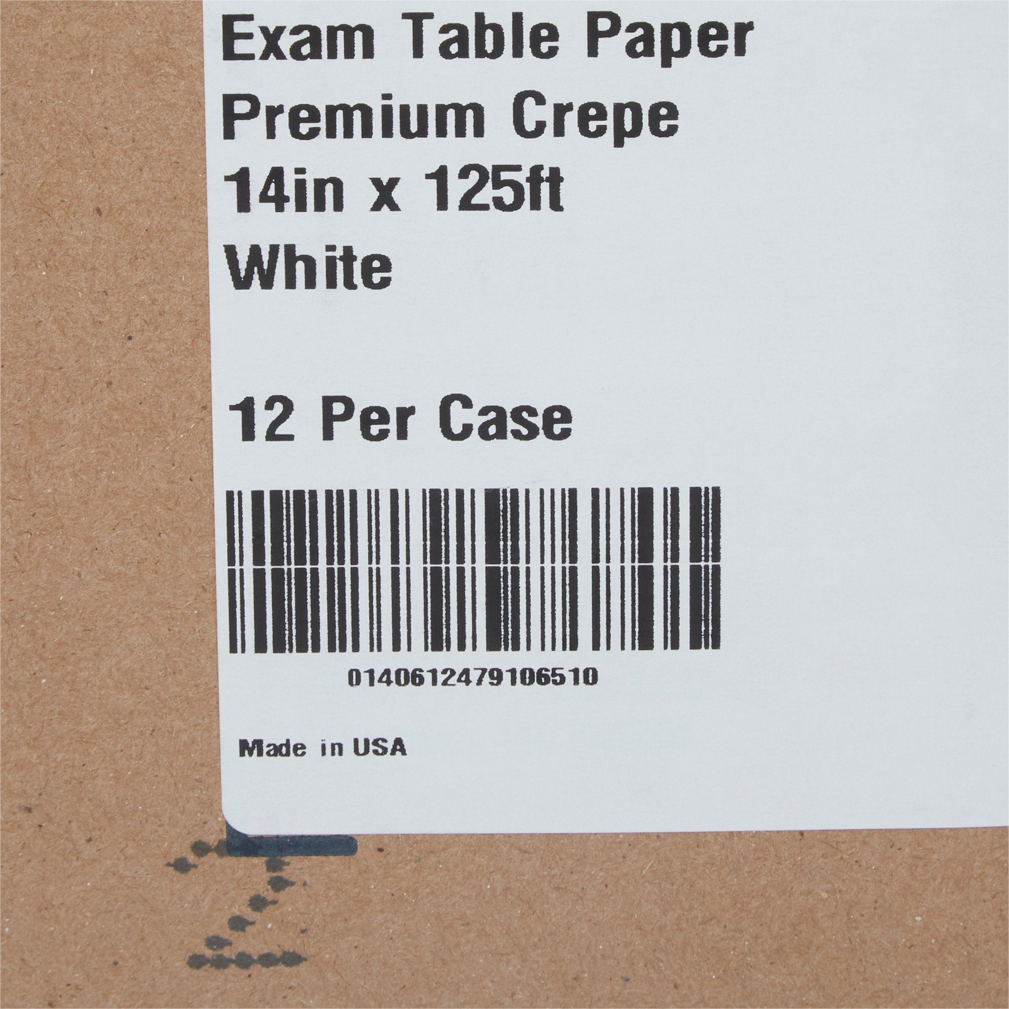 Table Paper McKesson 14 Inch Width White Crepe