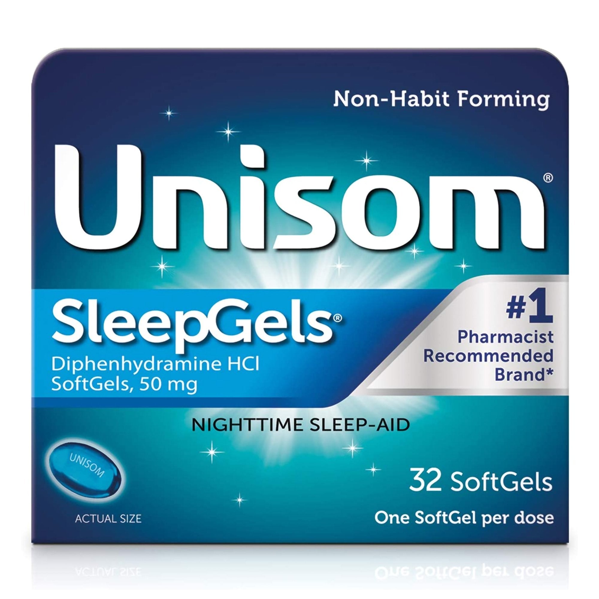 Sleep Aid Unisom 32 per Bottle Softgel 50 mg Strength