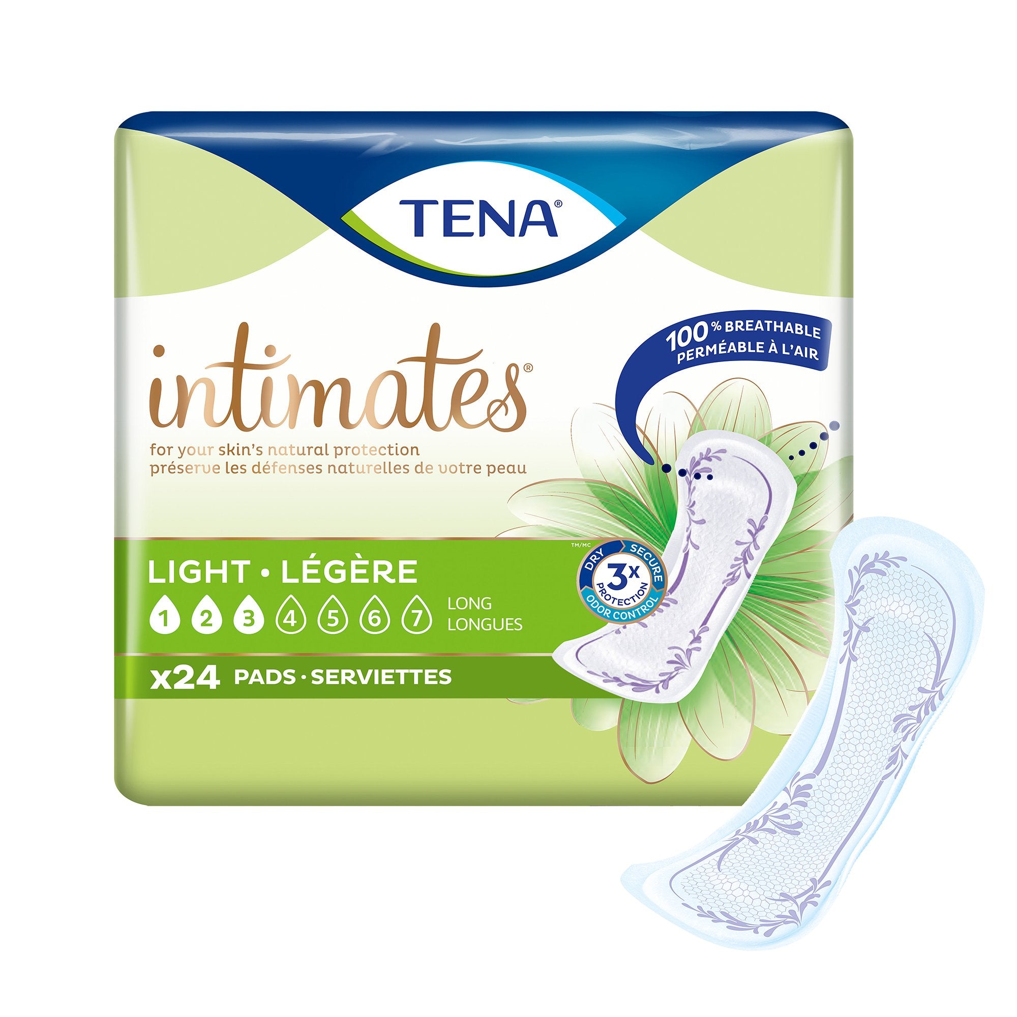 Bladder Control Pad TENA® Sensitive Care Extra Coverage Ultra Thin Light 10 Inch Length Light Absorbency Dry-Fast Core™ One Size Fits Most