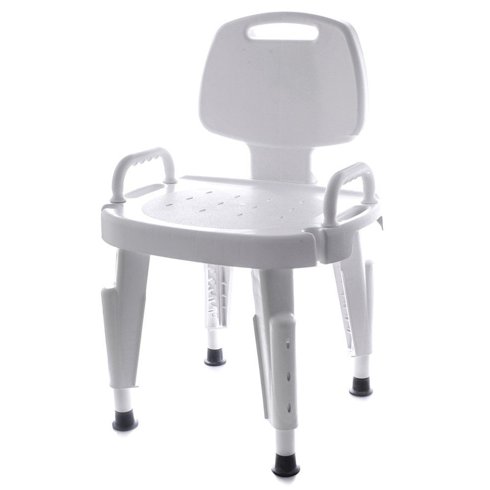 Bath Bench Maddak Removable Arms Plastic Frame With Backrest 17 Inch Seat Width 300 lbs. Weight Capacity