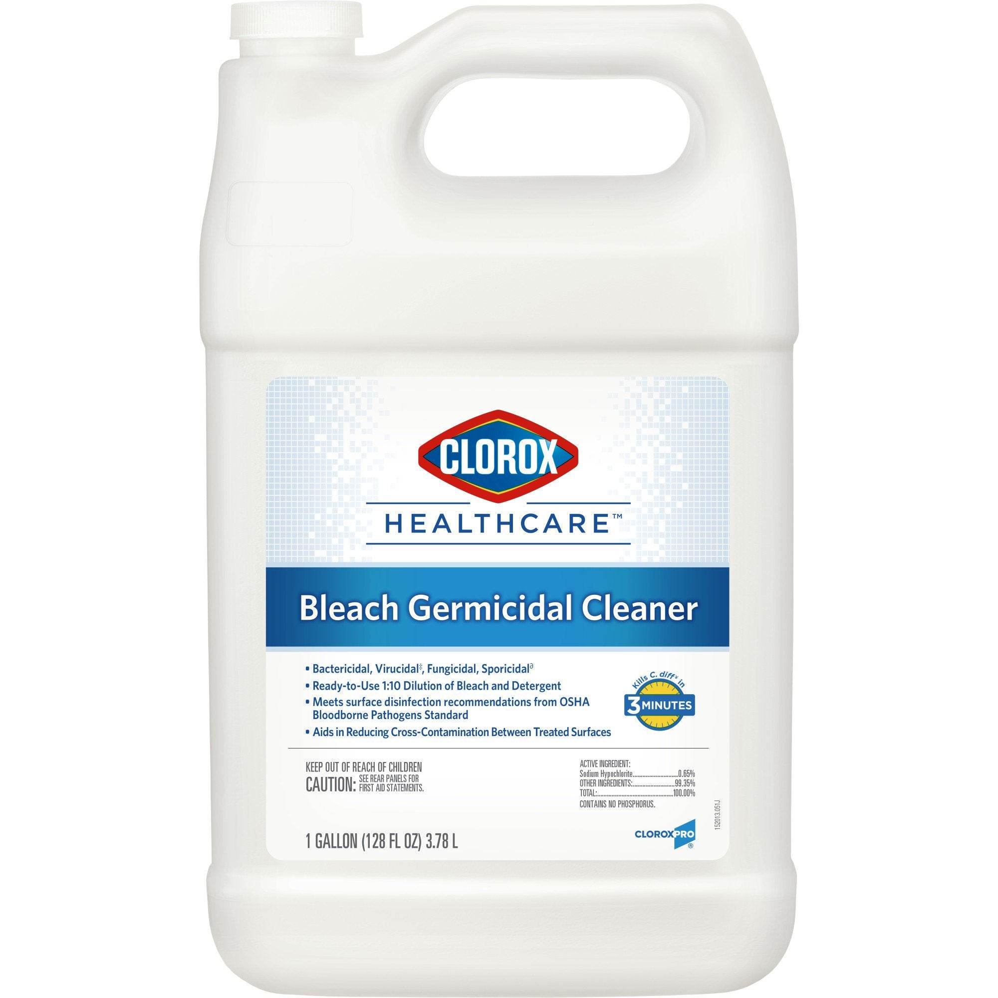 Clorox Healthcare® Bleach Germicidal Surface Disinfectant Cleaner Refill Manual Pour Liquid 1 gal. Jug Fruity Floral Bleach Scent NonSterile