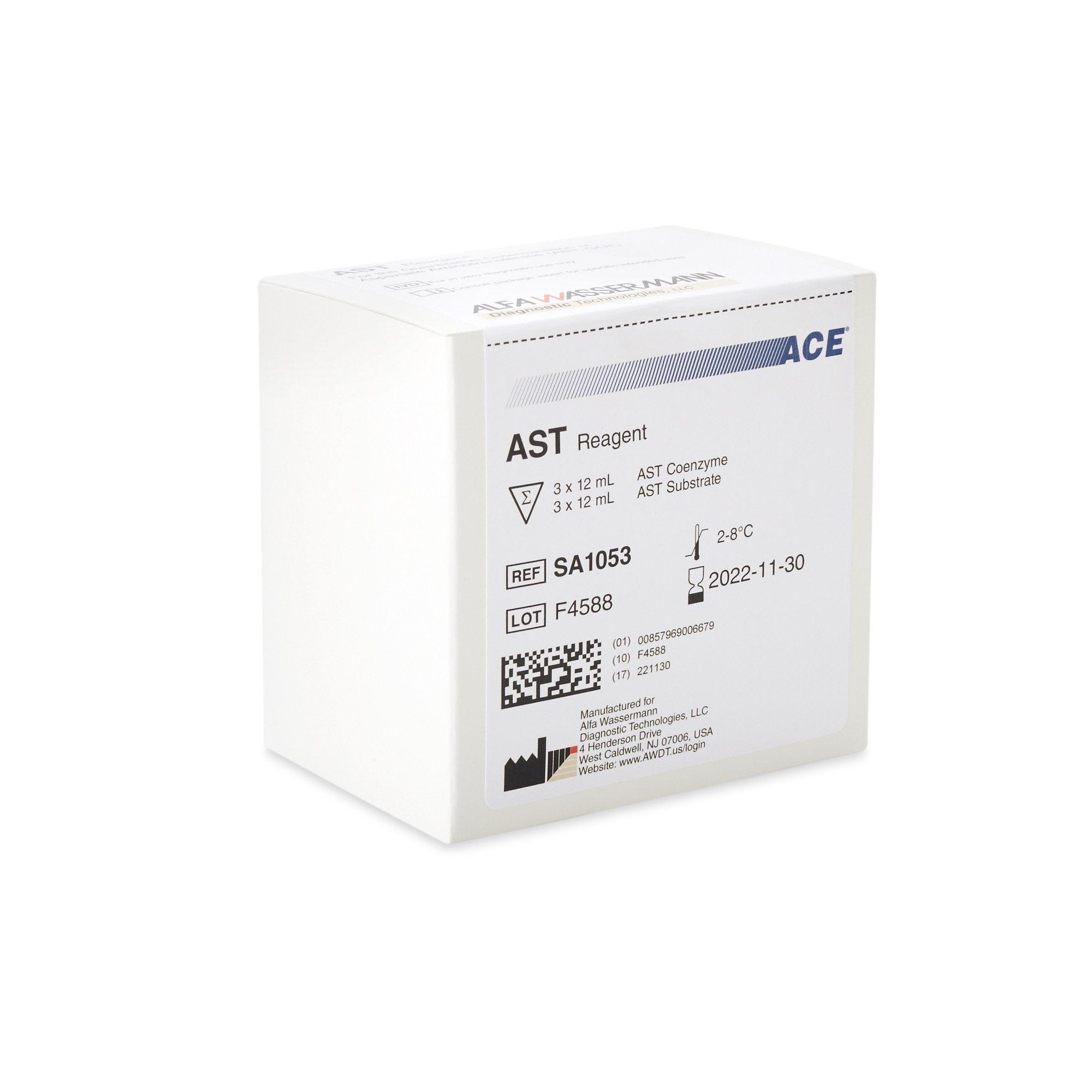 General Chemistry Reagent Aspartate Aminotransferase (AST) For ACE Axcel / ACE Alera Clinical Chemistry Systems 450 Tests