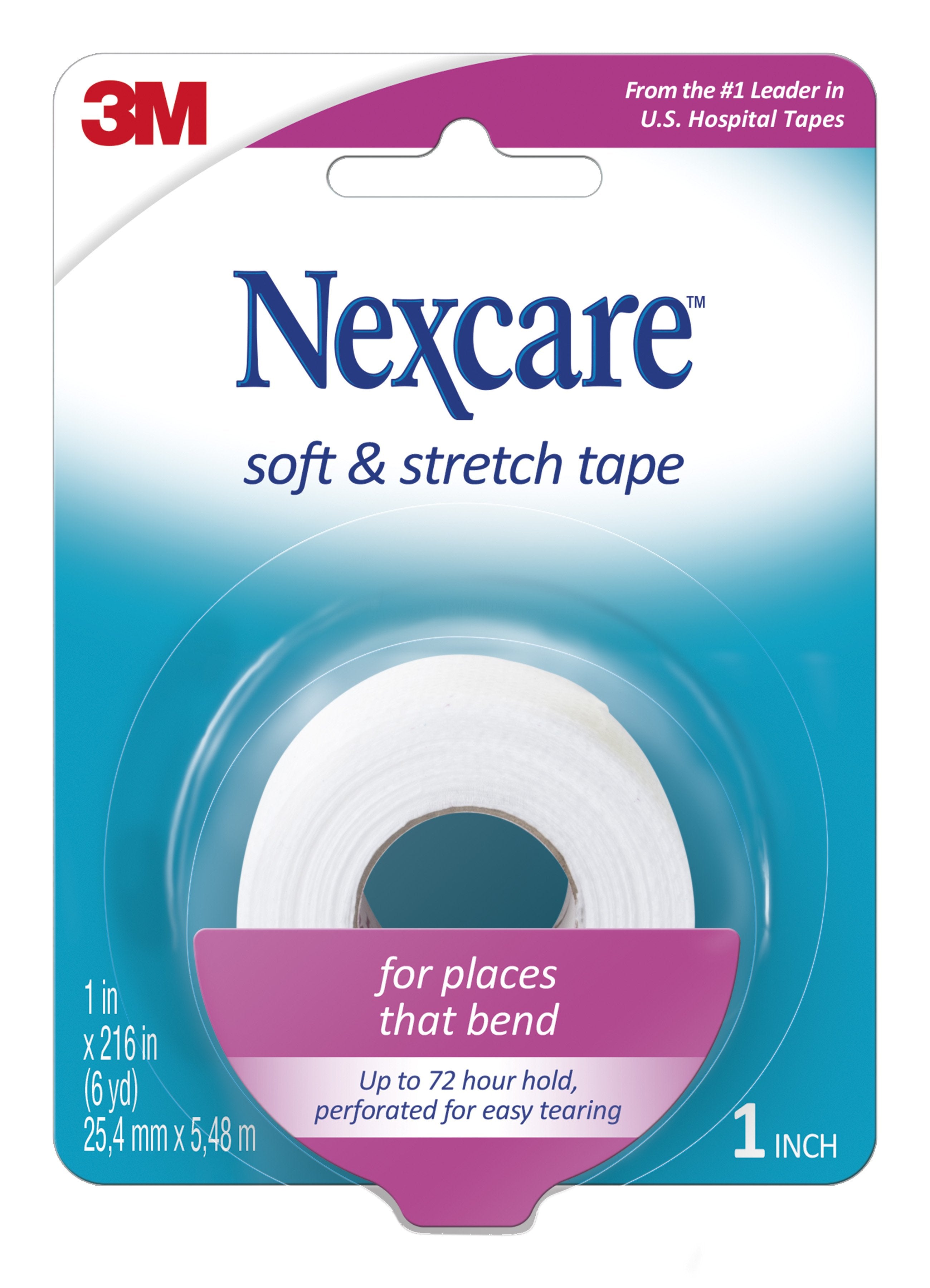 Perforated Medical Tape Nexcare™ Soft and Stretch White 1 Inch X 6 Yard Fabric NonSterile