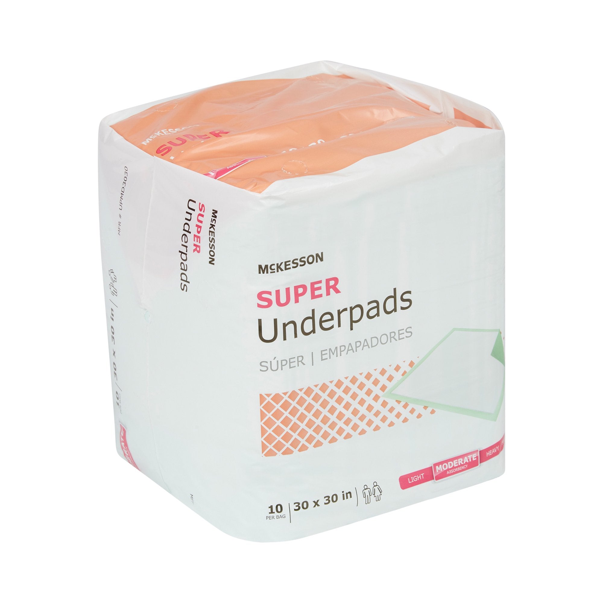 Disposable Underpad McKesson Super 30 X 30 Inch Fluff / Polymer Moderate Absorbency