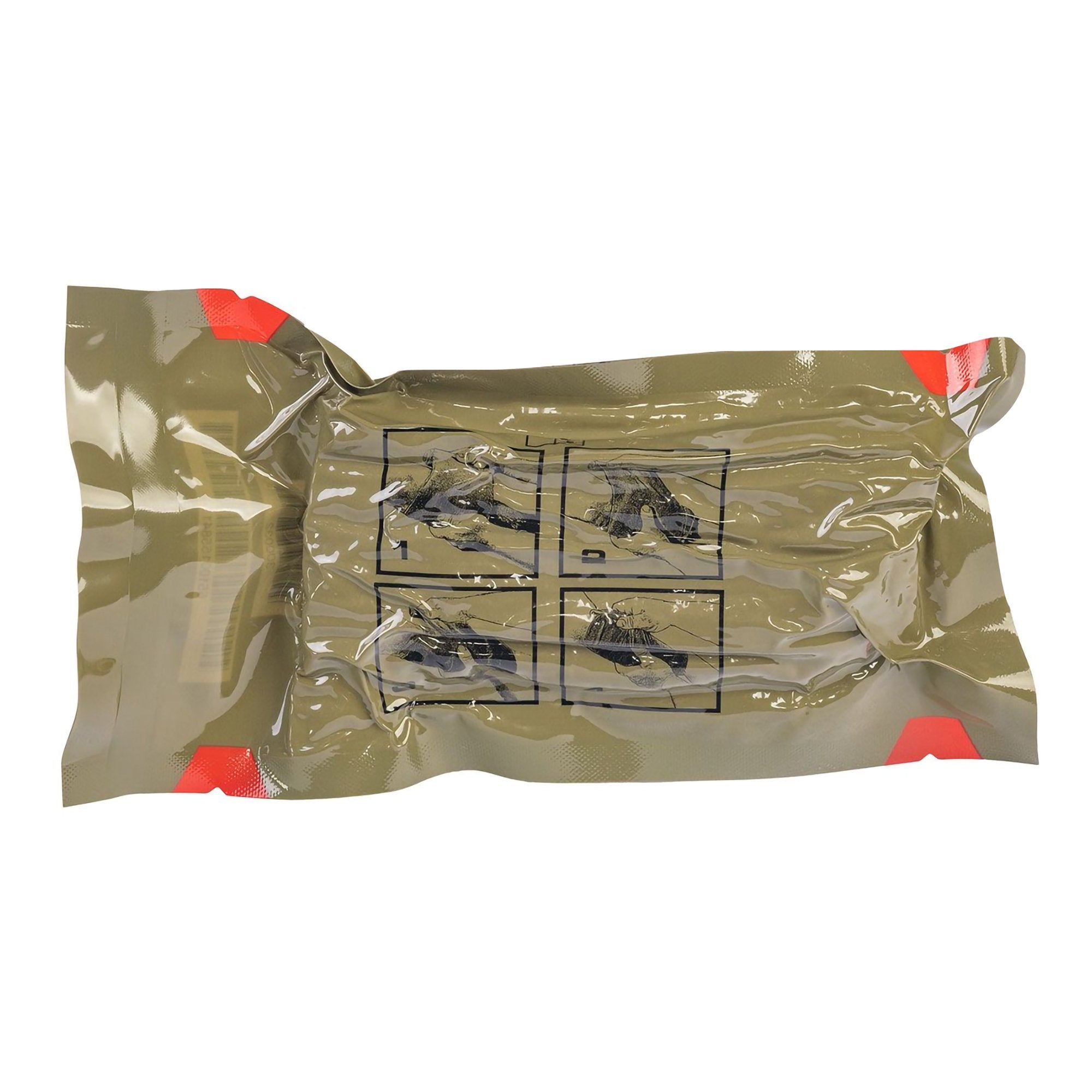 Trauma Pressure Dressing with Wrap ETD™ 6 X 70 Inch C-Clasp Closure Tan / White Sterile Standard Compression
