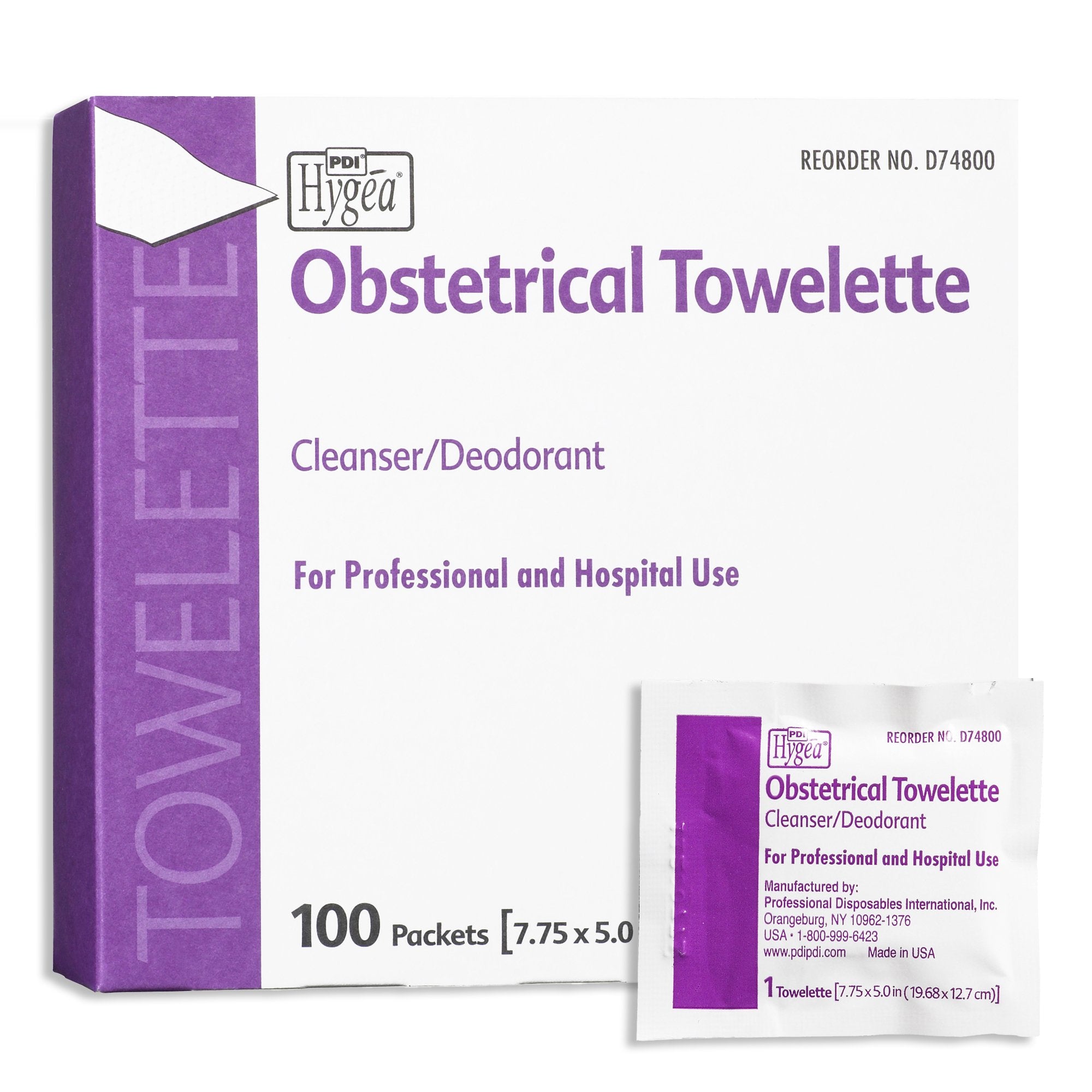 Obstetrical Cleansing Towelette Hygea® Individual Packet Scented 100 Count