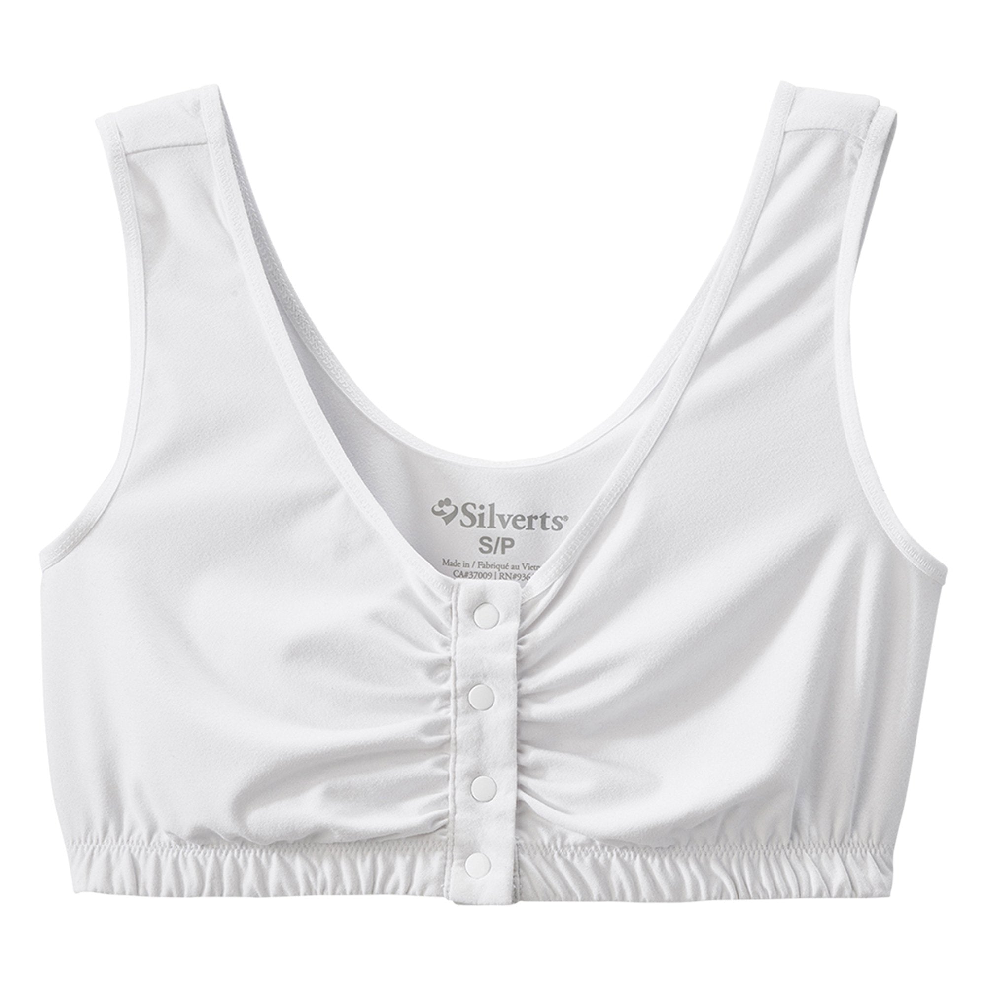 Adaptive Front Closure Bra Silverts® White Large 42 to 44 Inch