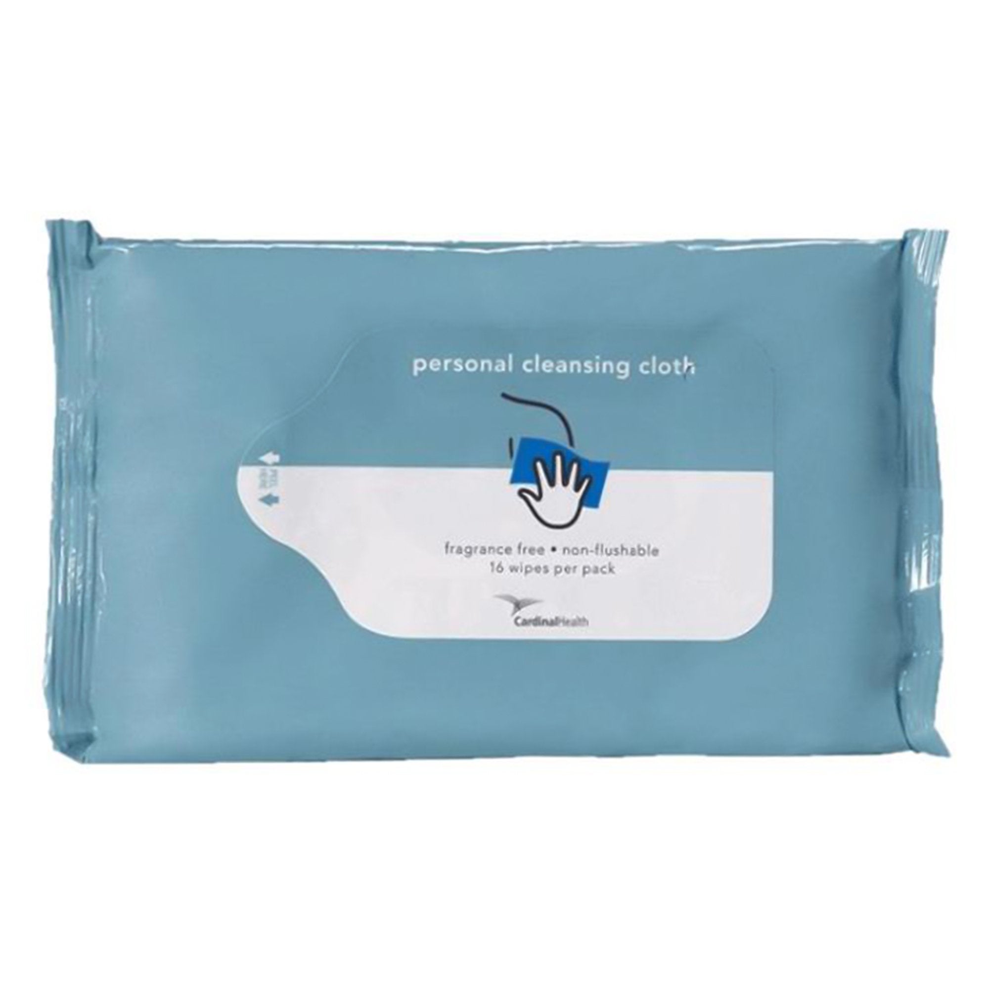 Flushable Personal Wipe Cardinal Health™ Soft Pack Unscented 16 Count