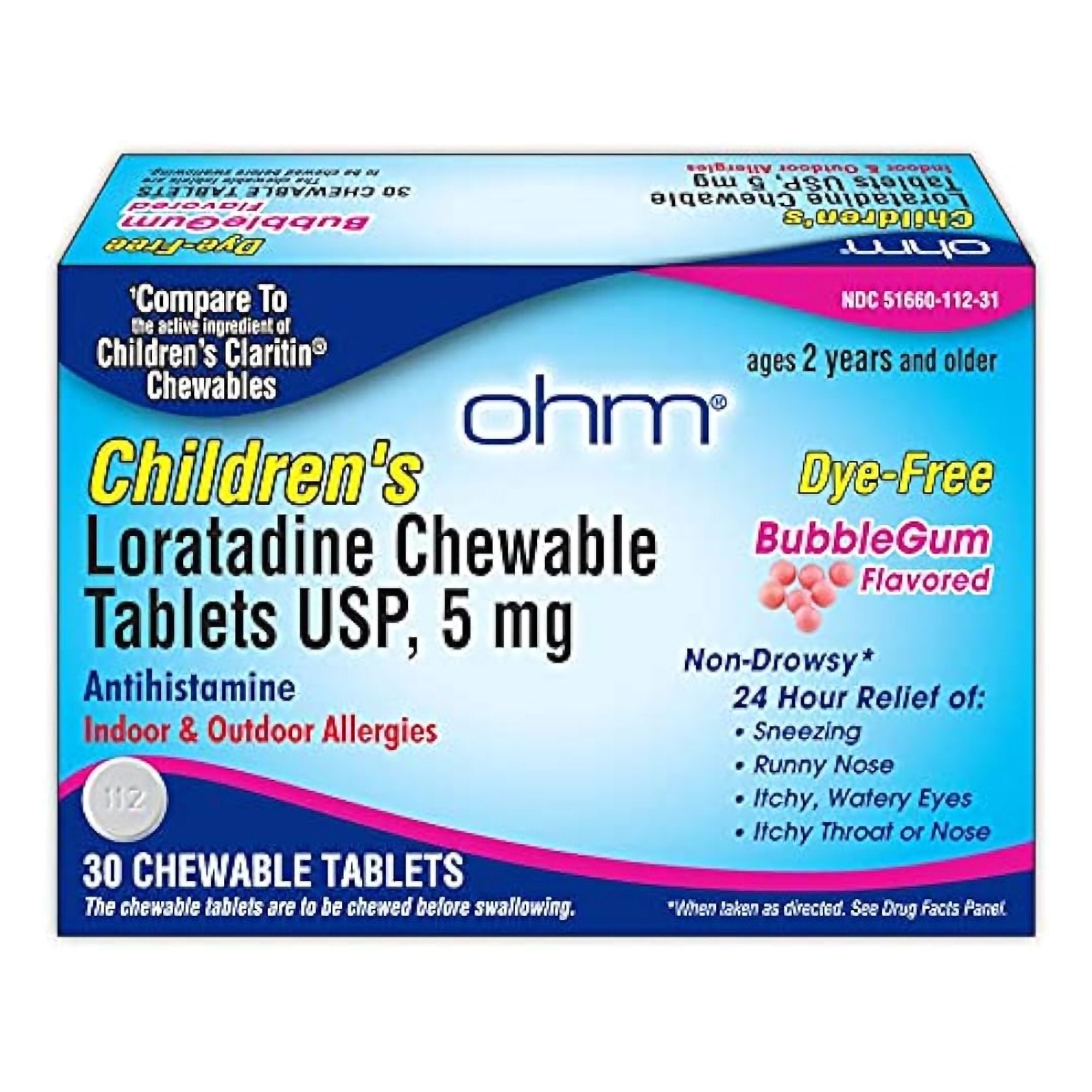 Children's Allergy Relief 5 mg Strength Chewable Tablet 30 per Box