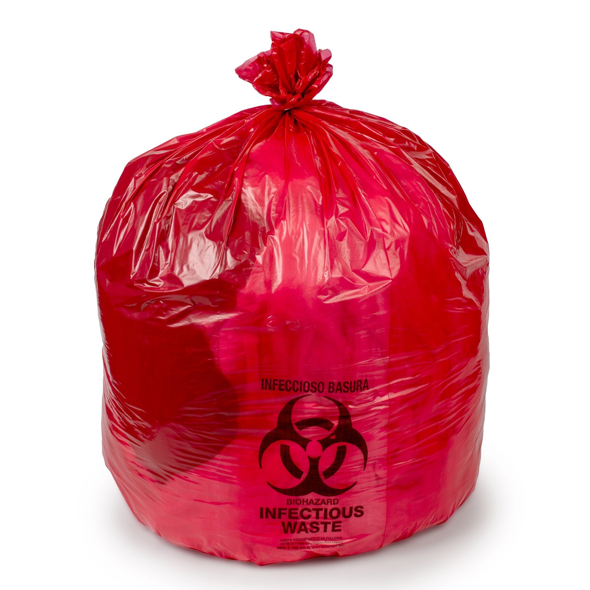 Infectious Waste Bag Colonial Bag 40 to 45 gal. Red Bag HDPE 40 X 48 Inch