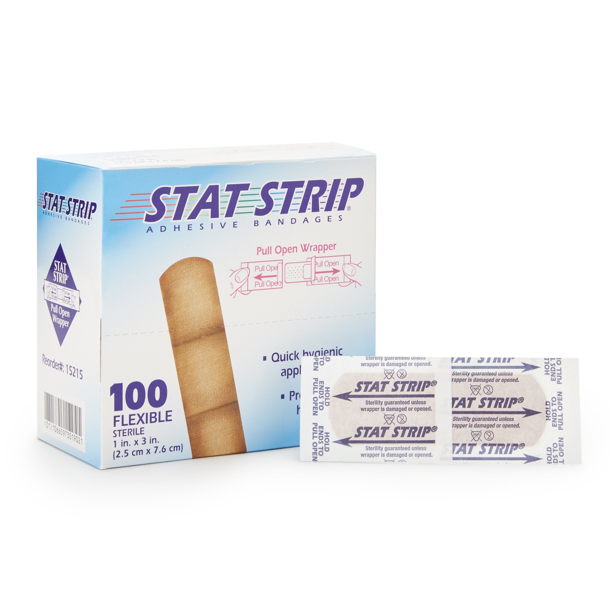 Adhesive Strip American® White Cross Stat Strip® 1 X 3 Inch Fabric Rectangle Tan Sterile