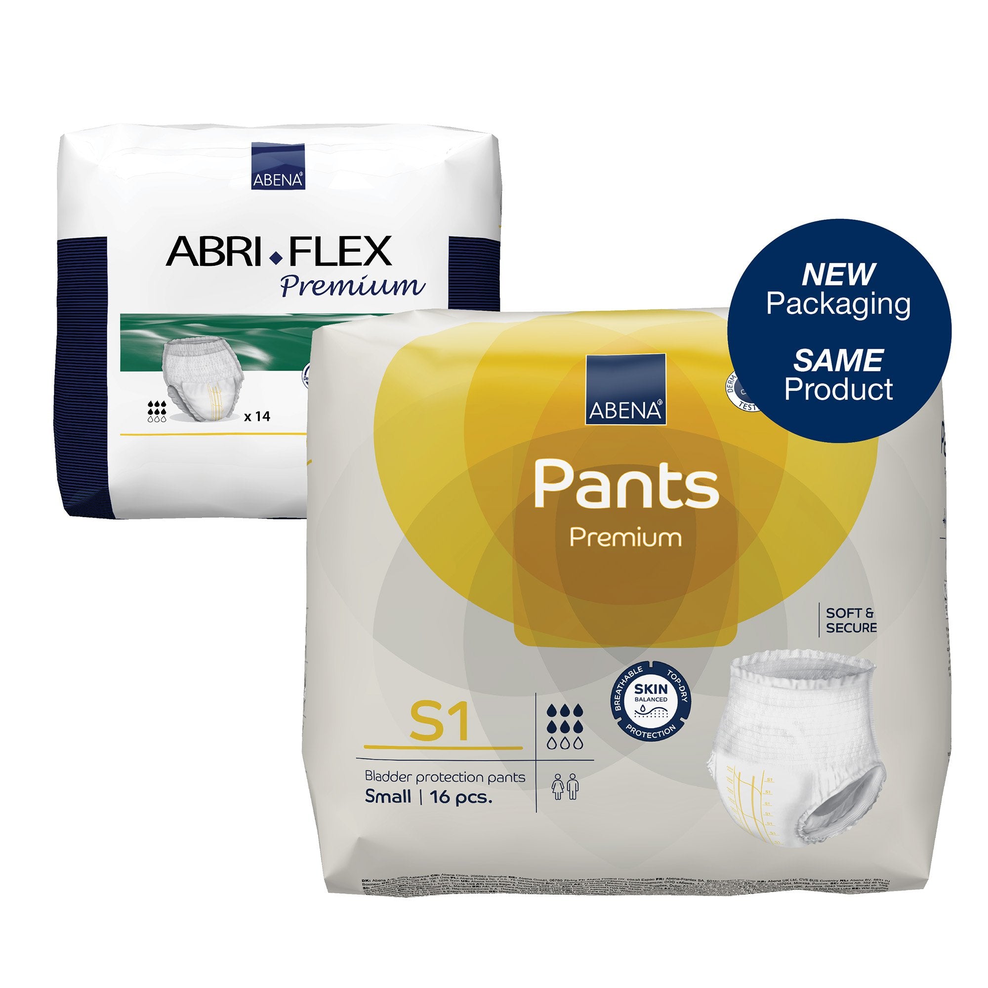 Unisex Adult Absorbent Underwear Abena® Premium Pants S1 Pull On with Tear Away Seams Small Disposable Moderate Absorbency