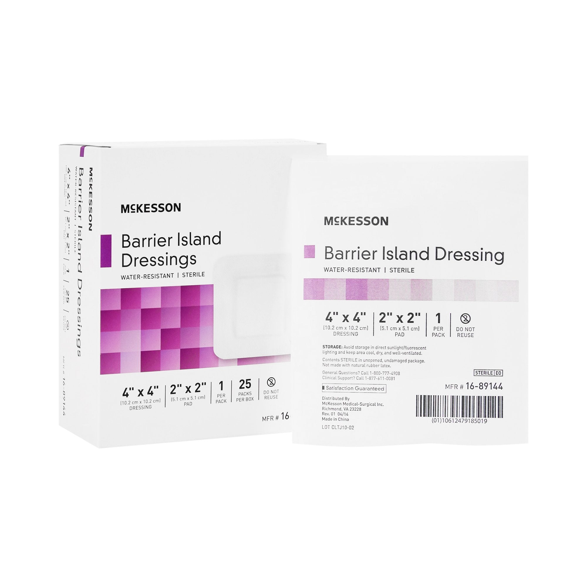 Composite Dressing McKesson 4 X 4 Inch Square Sterile Water Resistant Film Backing