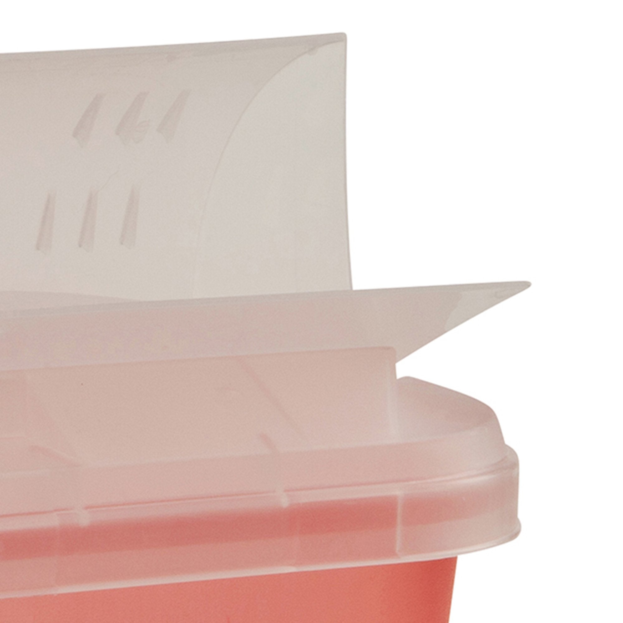Sharps Container SharpSafety™ Translucent Red Base 10 H X 10-1/2 W X 7-1/4 D Inch Horizontal Entry 2 Gallon