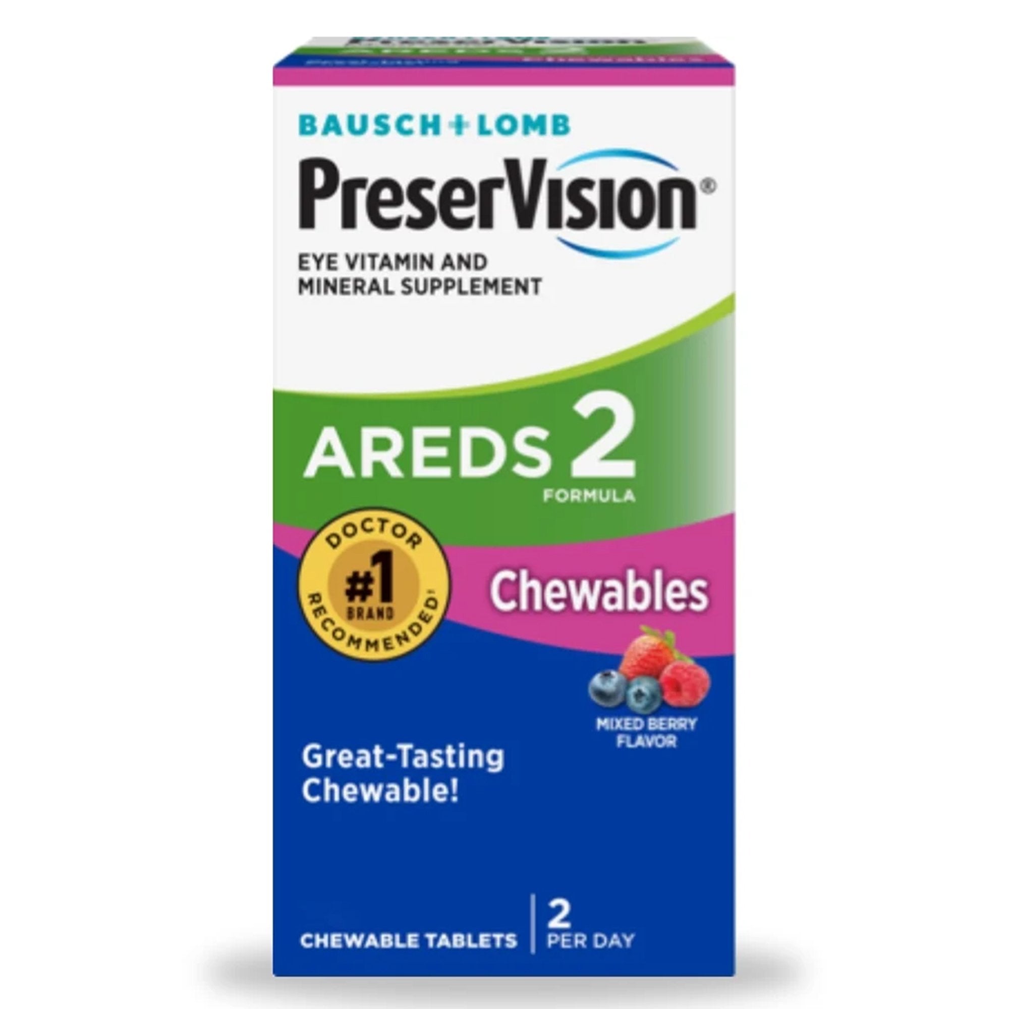 Vitamin Supplement PreserVision® Areds 2 Chewable Tablet 60 per Bottle Mixed Berry Flavor