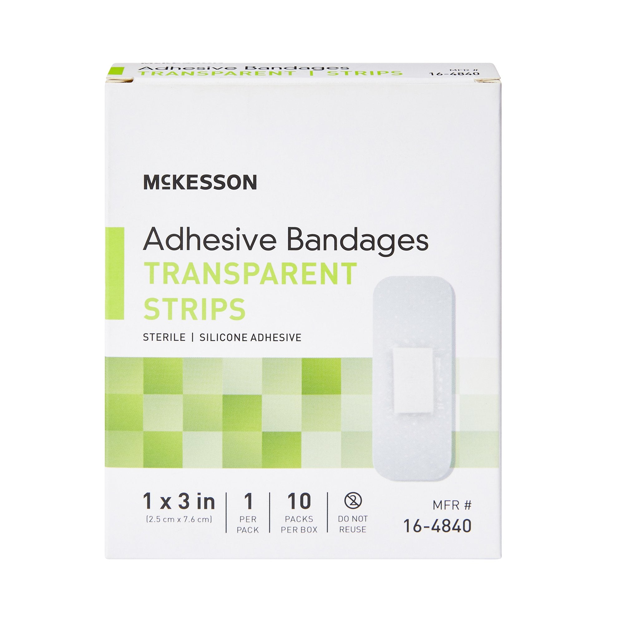 Waterproof Adhesive Strip McKesson 1 X 3 Inch Silicone Rectangle Sheer Sterile