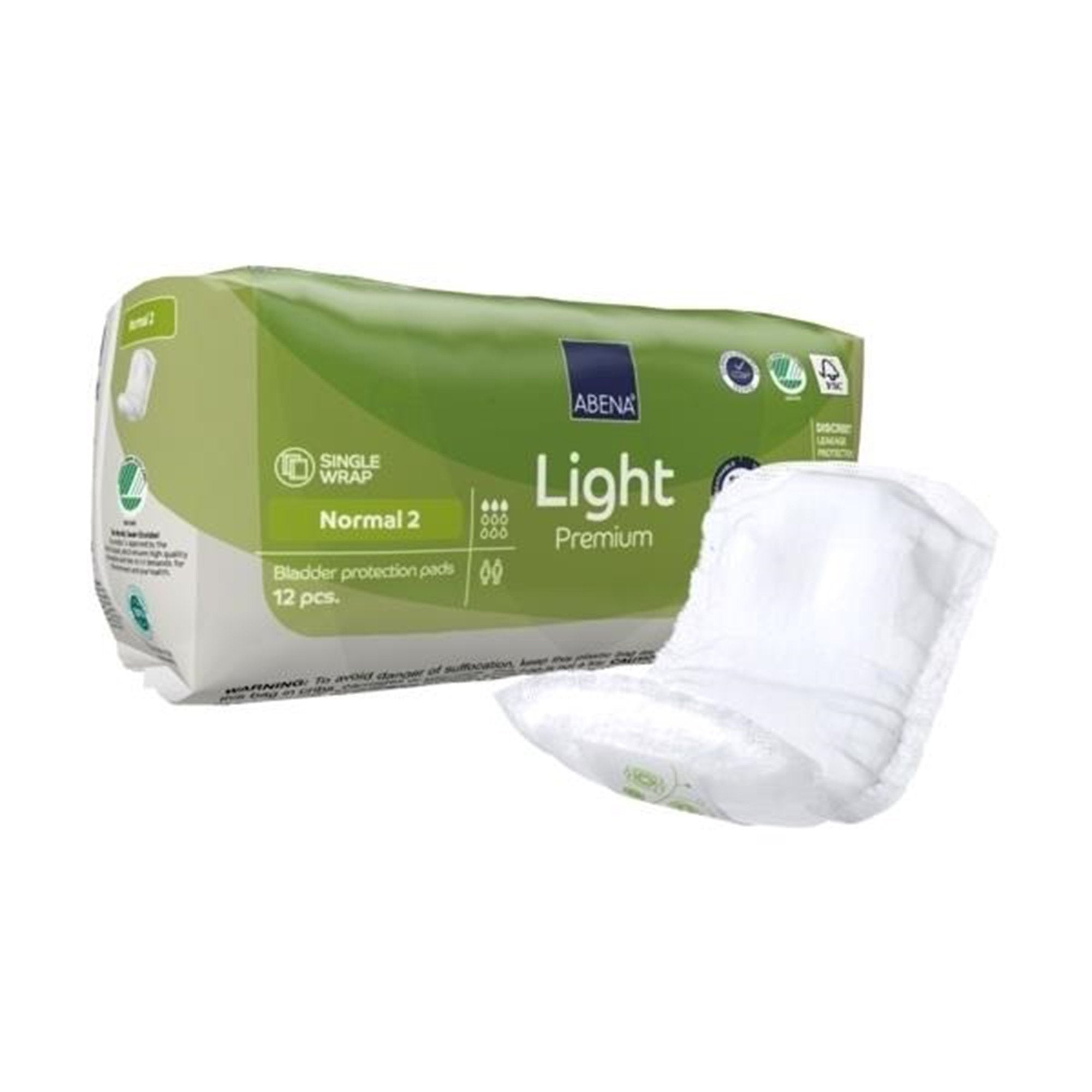 Bladder Control Pad Abena® Premium Light Normal 4.3 X 10.2 Inch Light Absorbency Fluff / Polymer Core Size 2