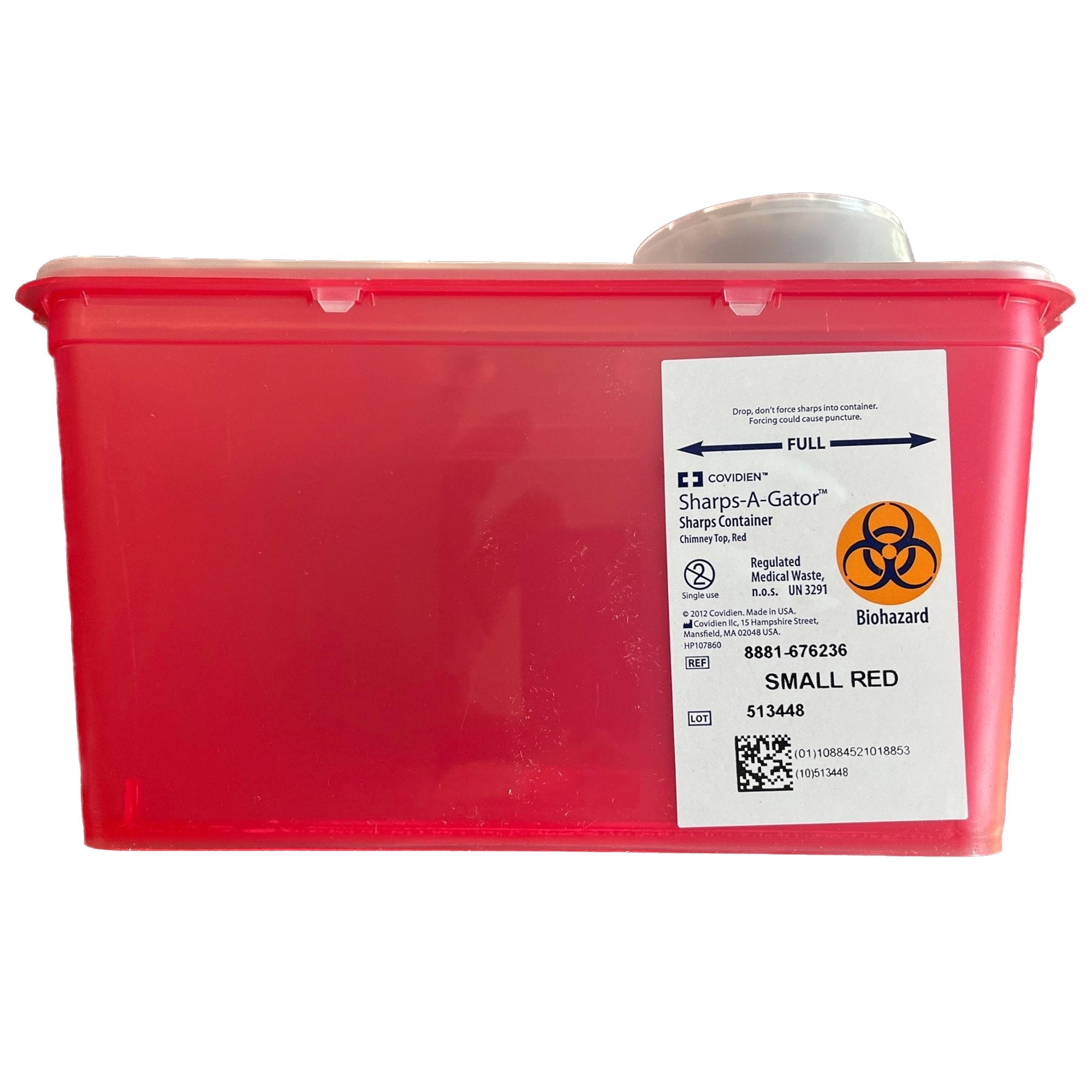 Sharps Container Monoject™ Red Base 7 H X 6-3/4 W X 10-1/2 D Inch Vertical Entry 1 Gallon
