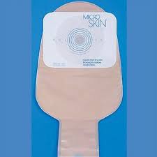 Colostomy Pouch MicroSkin® One-Piece System 11 Inch Length Flat, Trim to Fit Up to 1-3/4 Inch Stoma Drainable