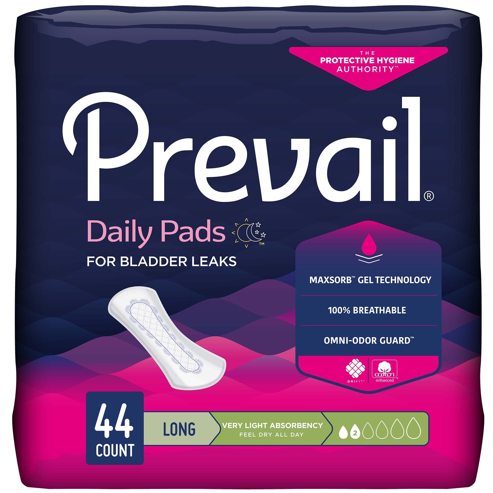 Bladder Control Pad Prevail® 8.35 Inch Length Light Absorbency Polymer Core One Size Fits Most