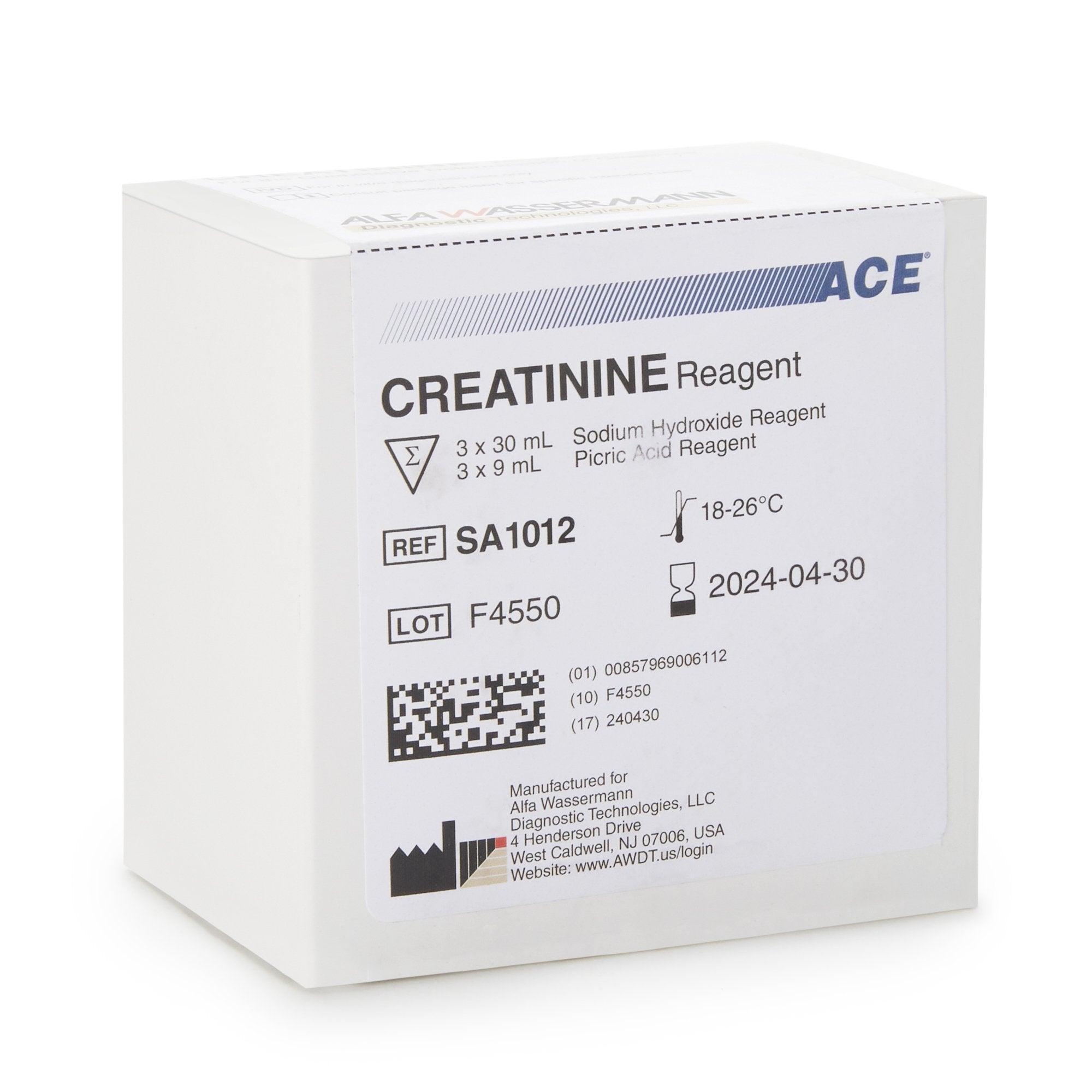 General Chemistry Reagent ACE® Creatinine For ACE and ACE Alera Analyzers 560 Tests