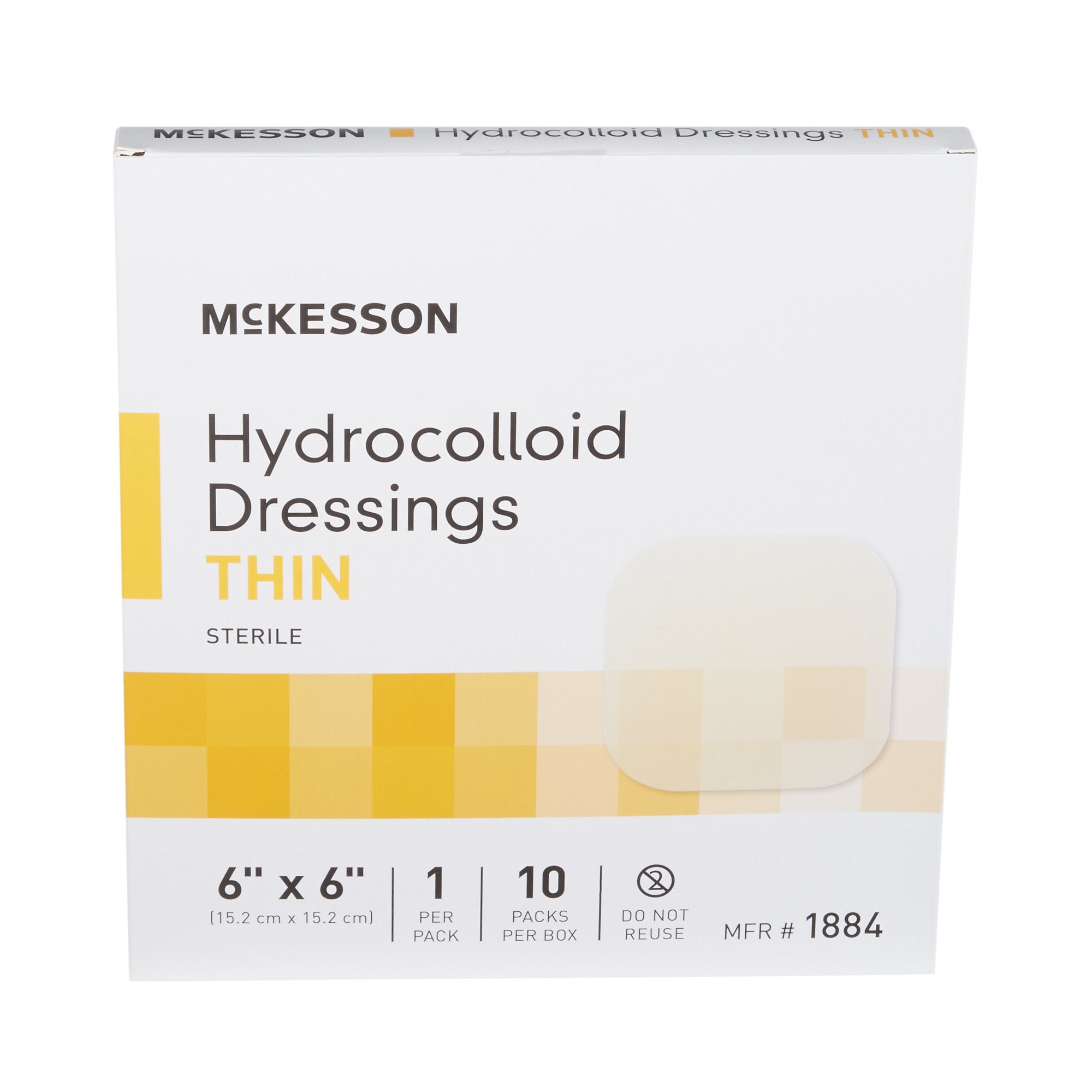 Thin Hydrocolloid Dressing McKesson 6 X 6 Inch Square