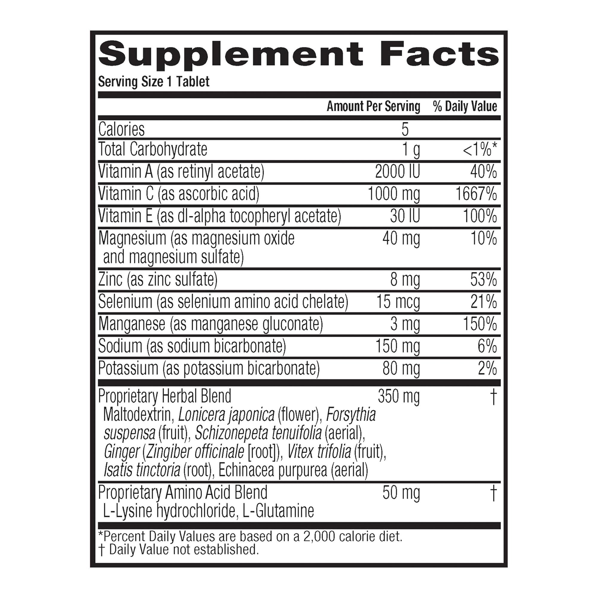 Multivitamin Supplement Airborne® Immune Support Vitamin A / Ascorbic Acid 149 mg Strength Tablet 10 per Box Very Berry Flavor